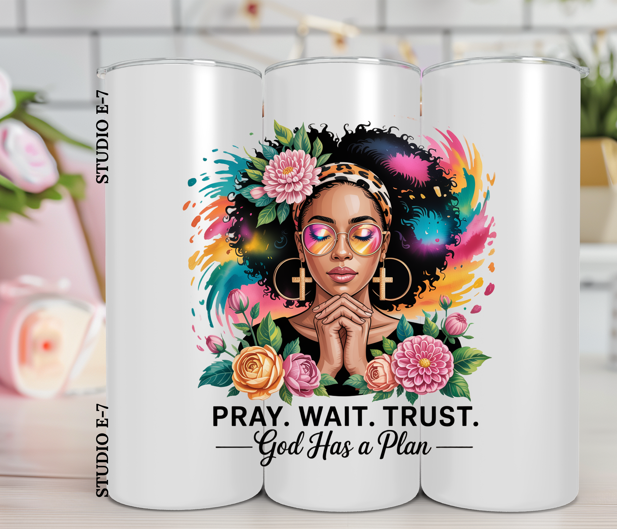 Pray Wait Trust Tumbler