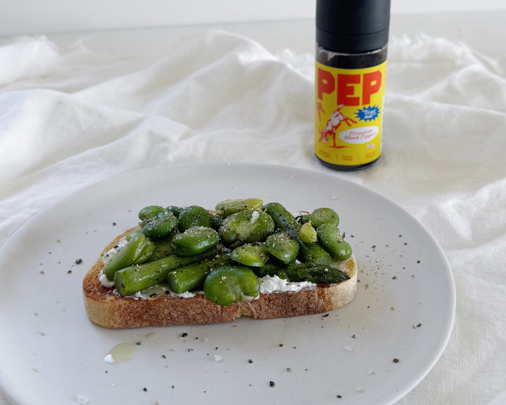 Spring greens on toast with Pep pepper.png