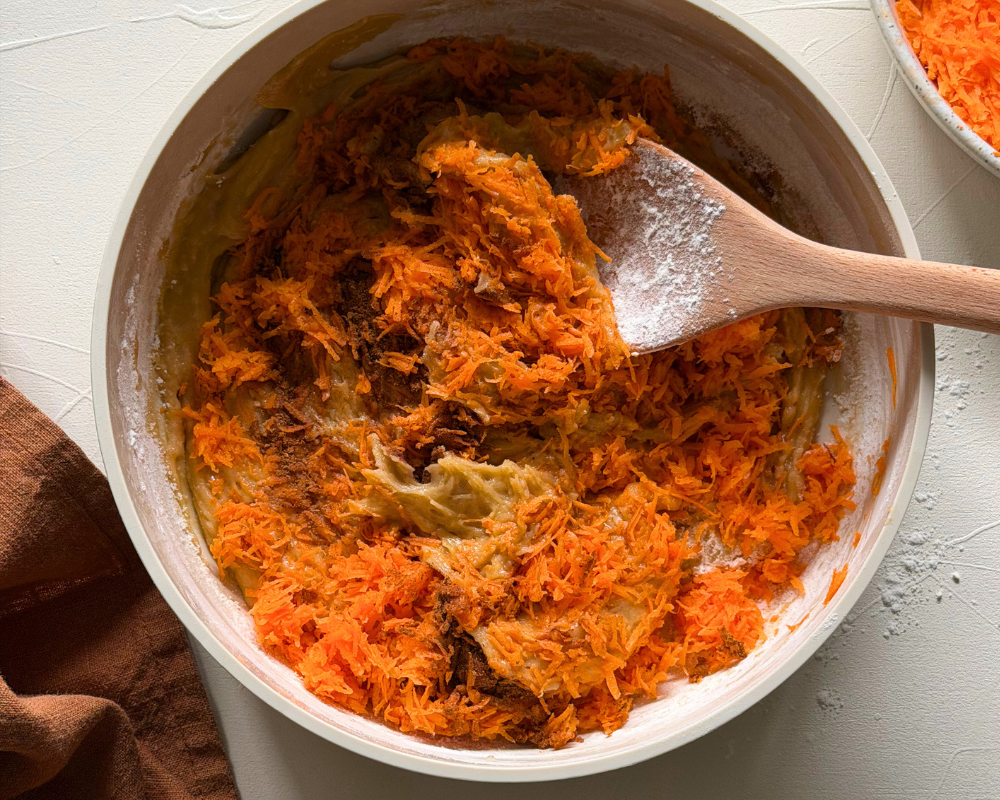 Carrots being folded into batter.png