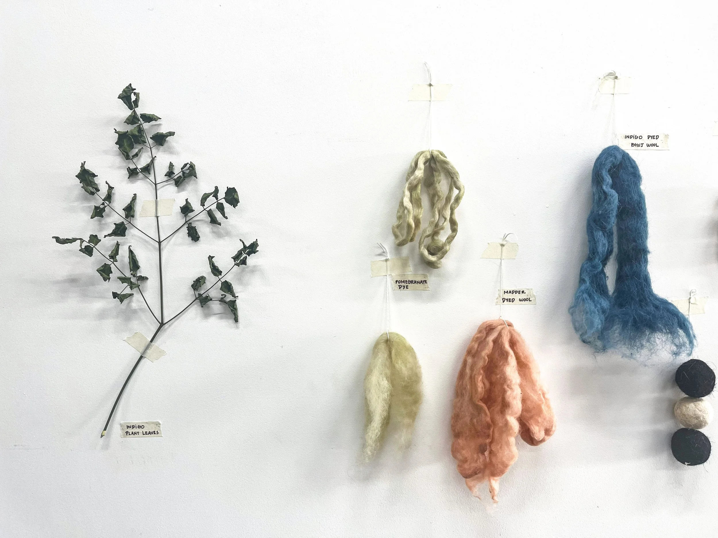 Deccani black wool from gongadi / kambli weavers in karnataka region. Native wool fibers from kutch, Ladakh and Deccan. Dyed in plant dyes like madder, indigo, pomegranate, marigold and onion skin.