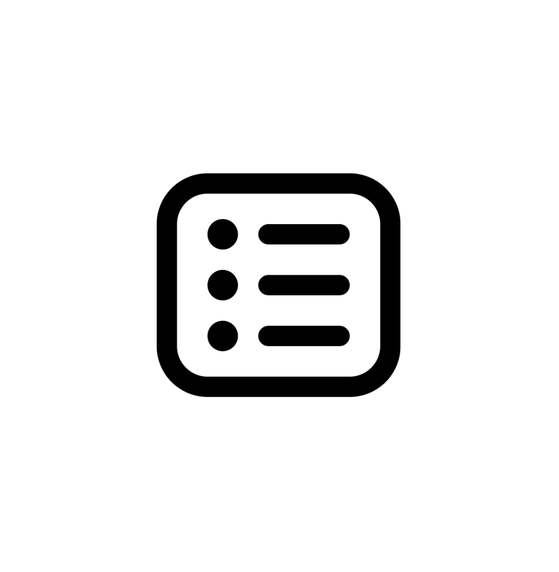 Icon of a checklist or menu within a rounded square