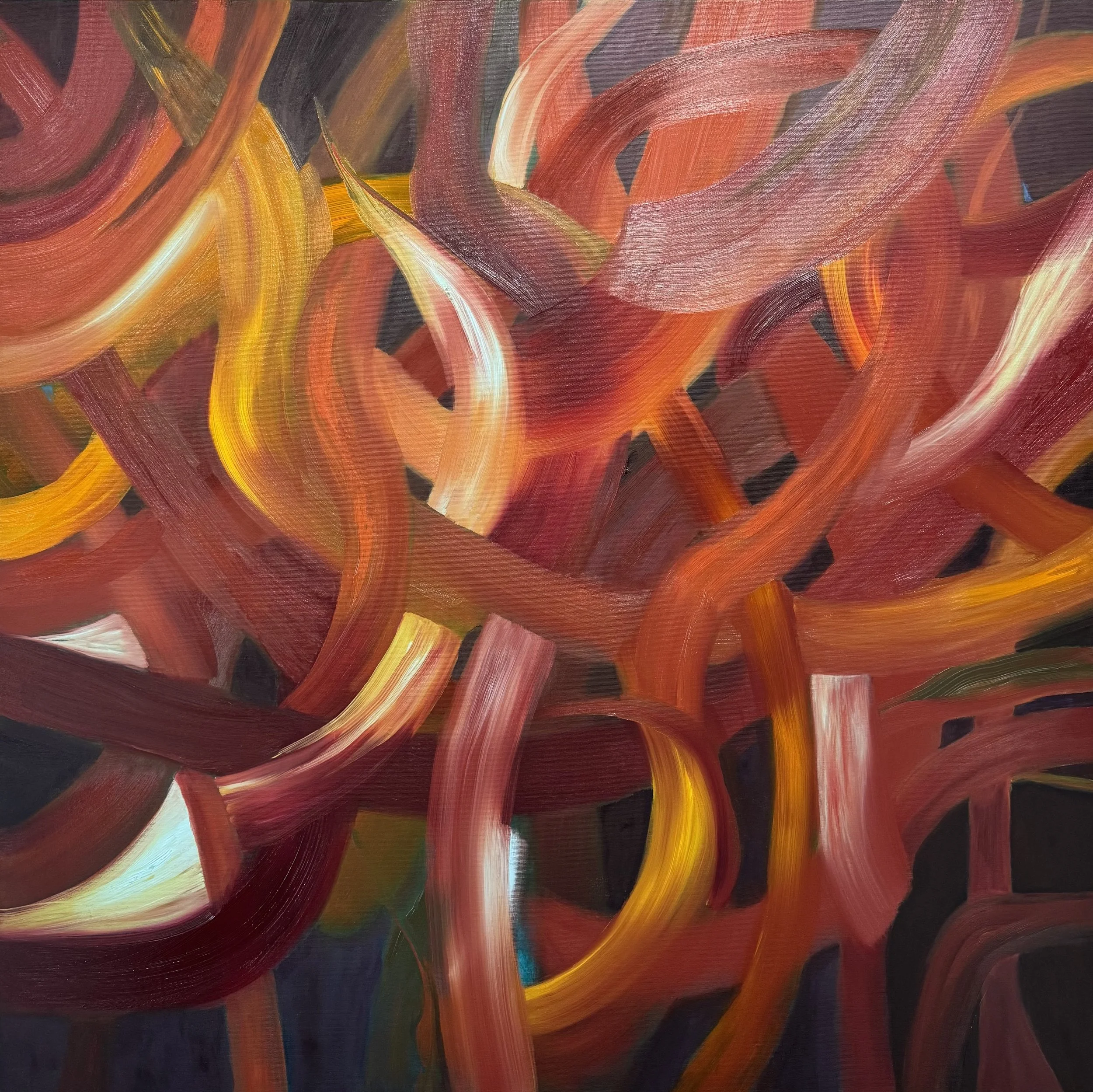 Secrets II (2026, oil on canvas, 100 x 100 cm)