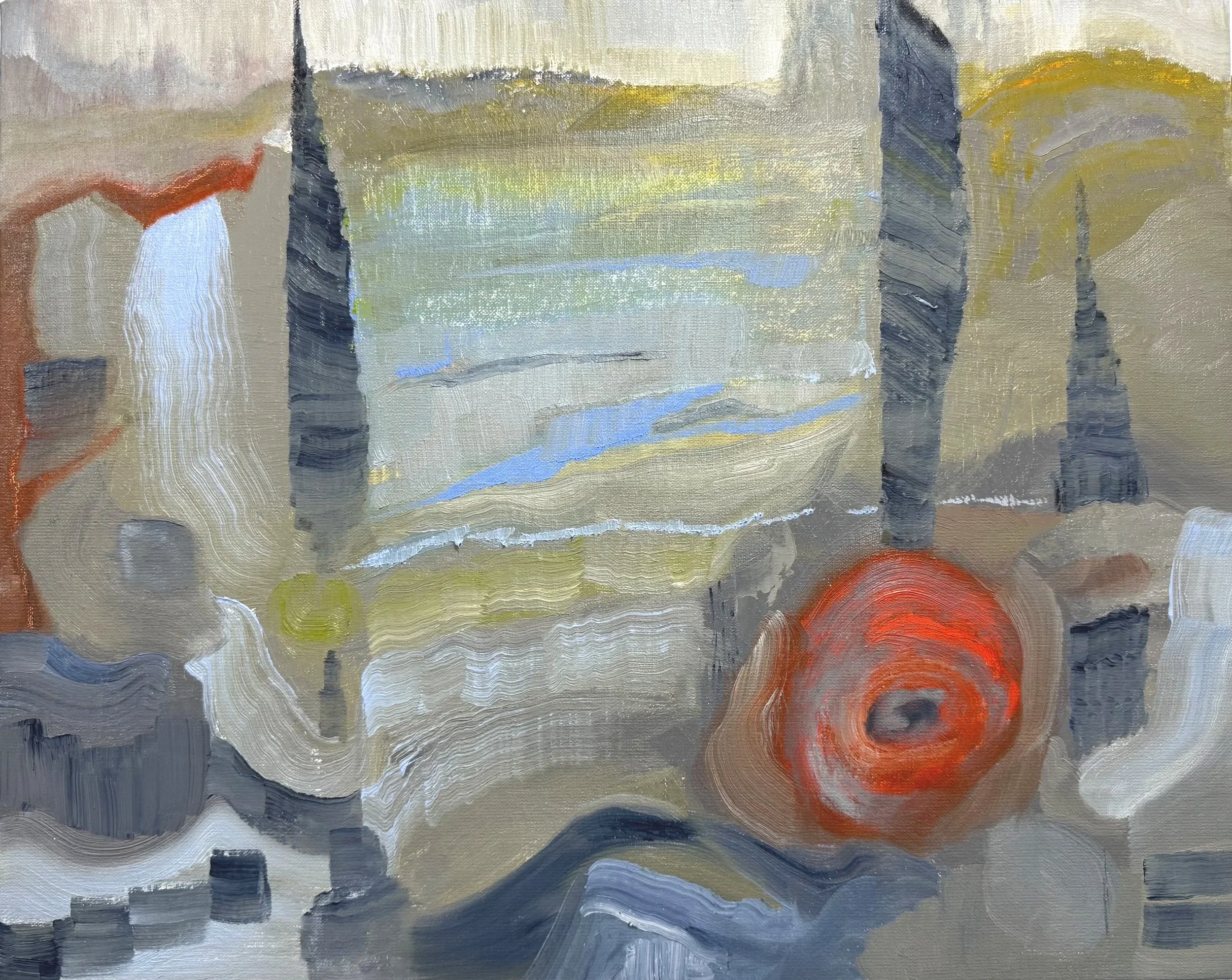 The Sharp Edges of Memory, 2025. Oil on linen - 40.5 x 51 cm