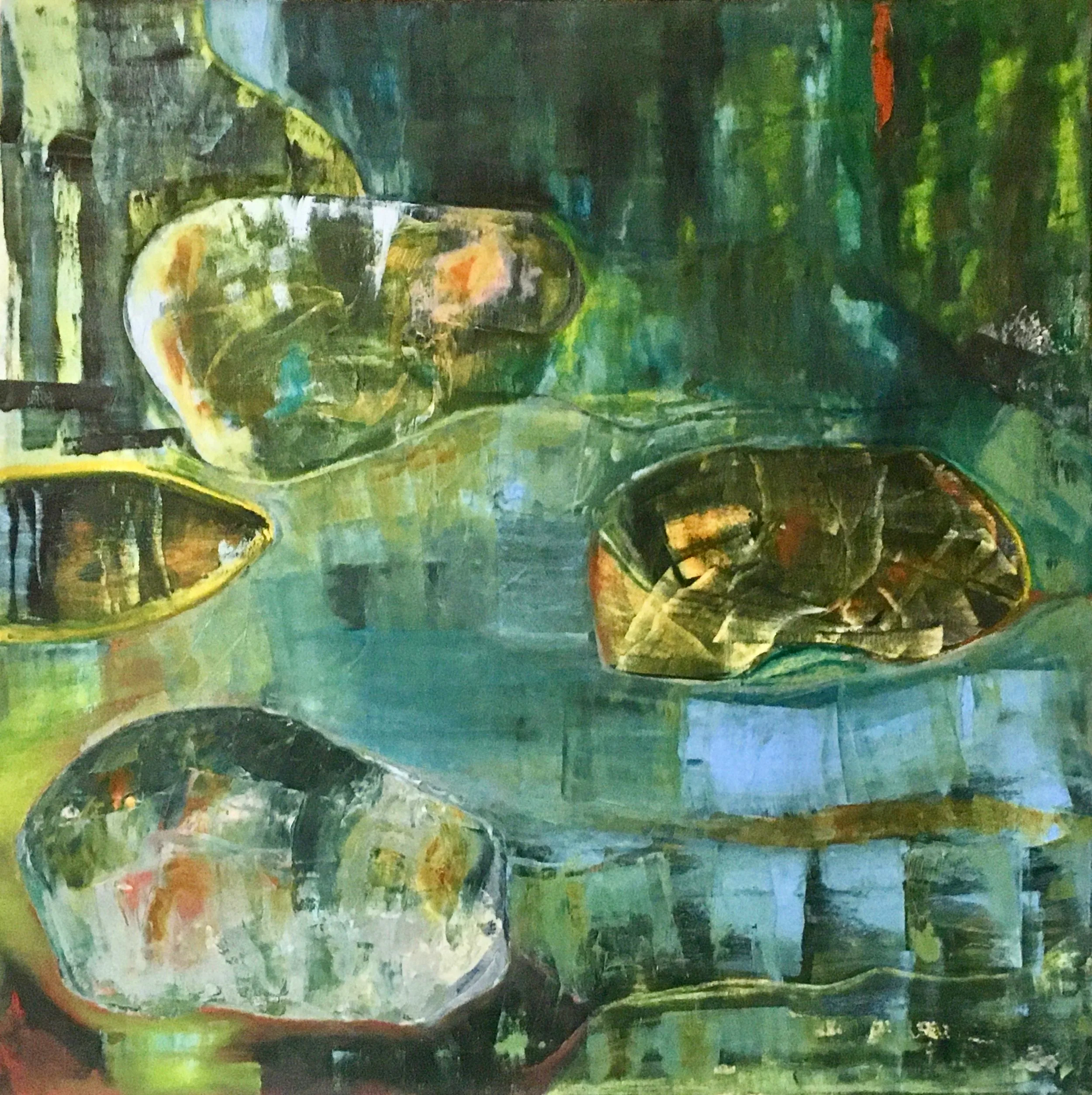 Even Rocks Have Their Secrets, 2023. Oil on canvas - 100 x 100 cm