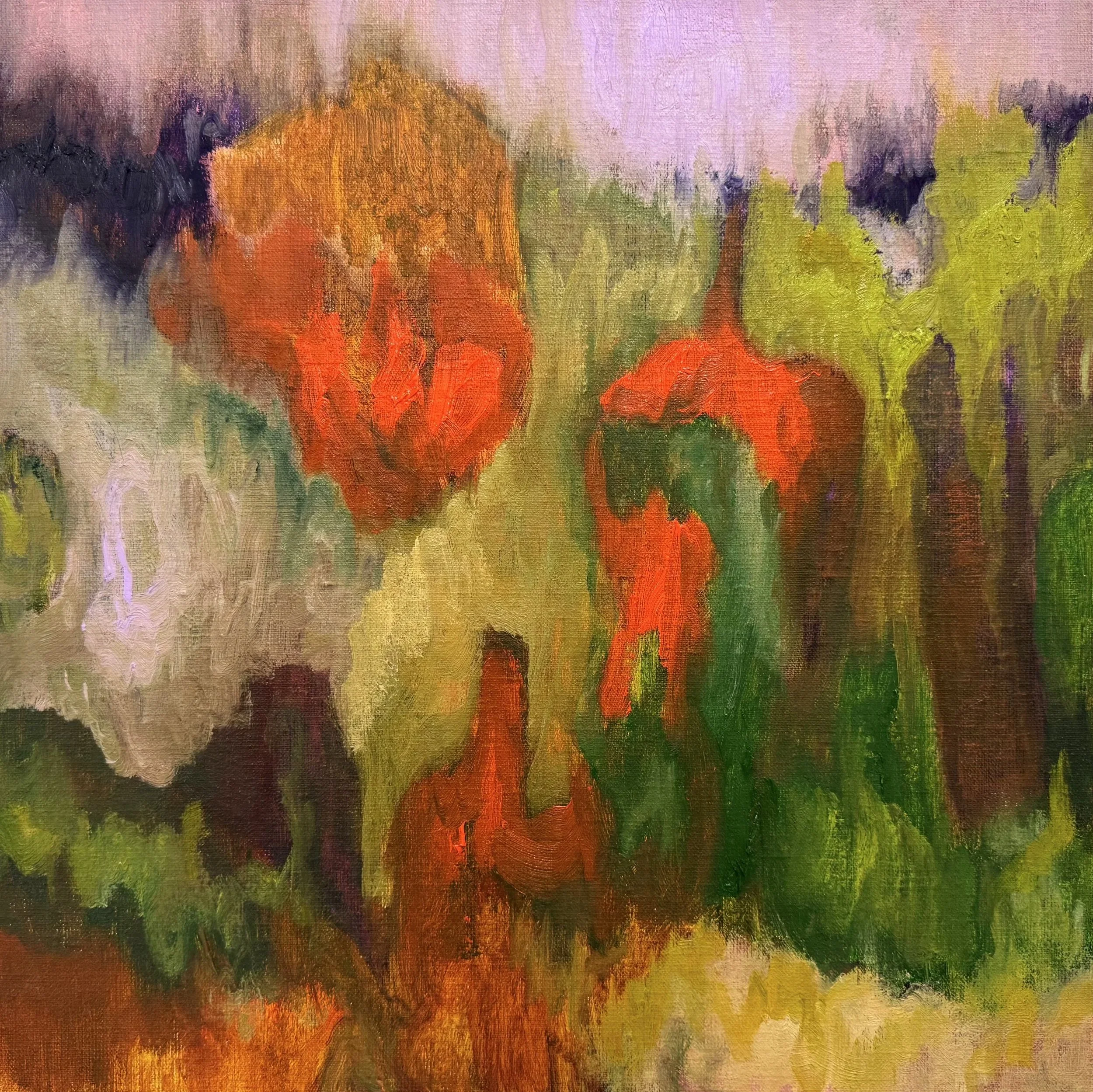 Dreaming of Gold Fish, 2025. Oil on linen - 40 x 40 cm
