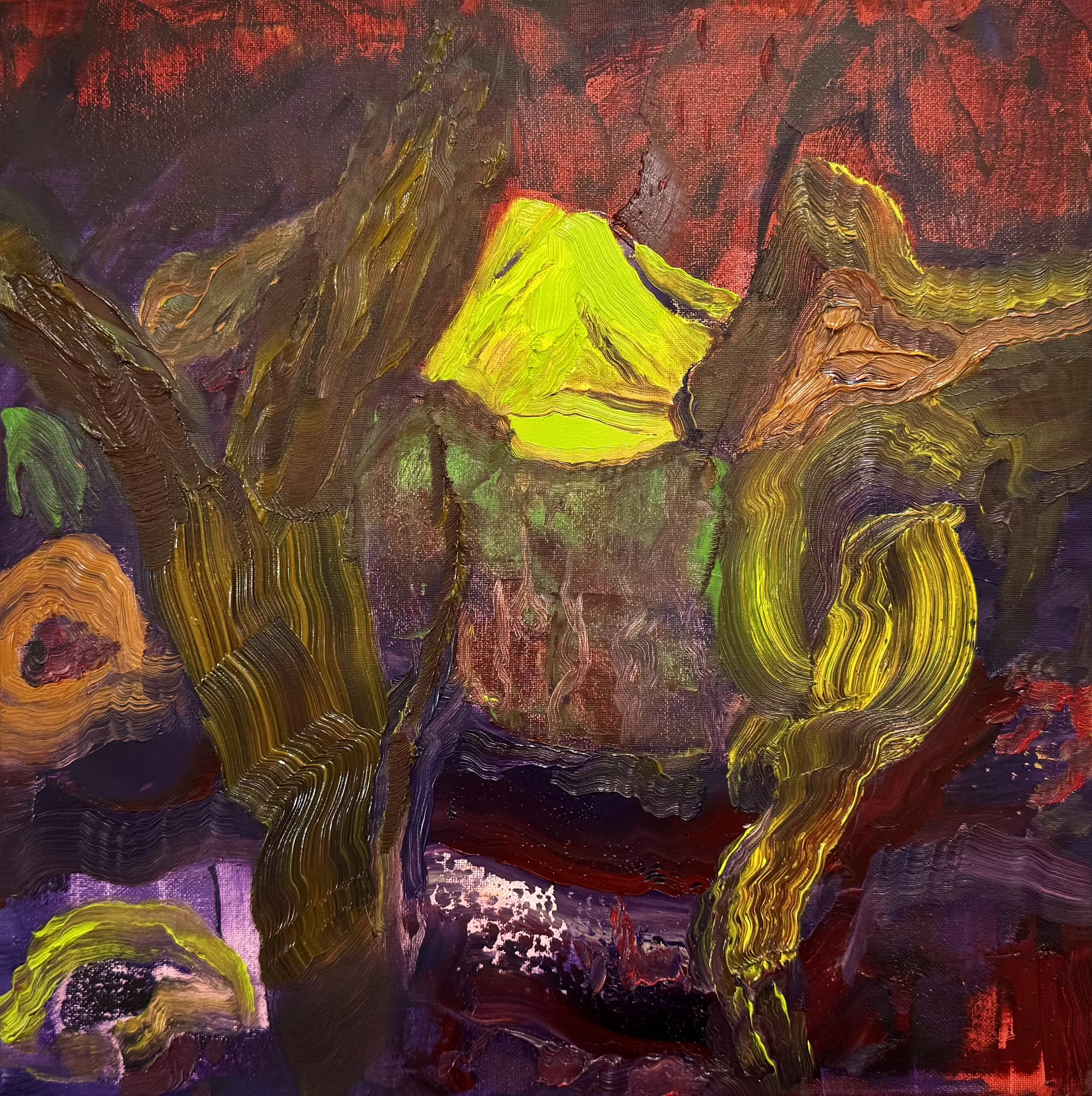 Superstitious Mountain, 2026. Oil on linen - 30 x 30 cm