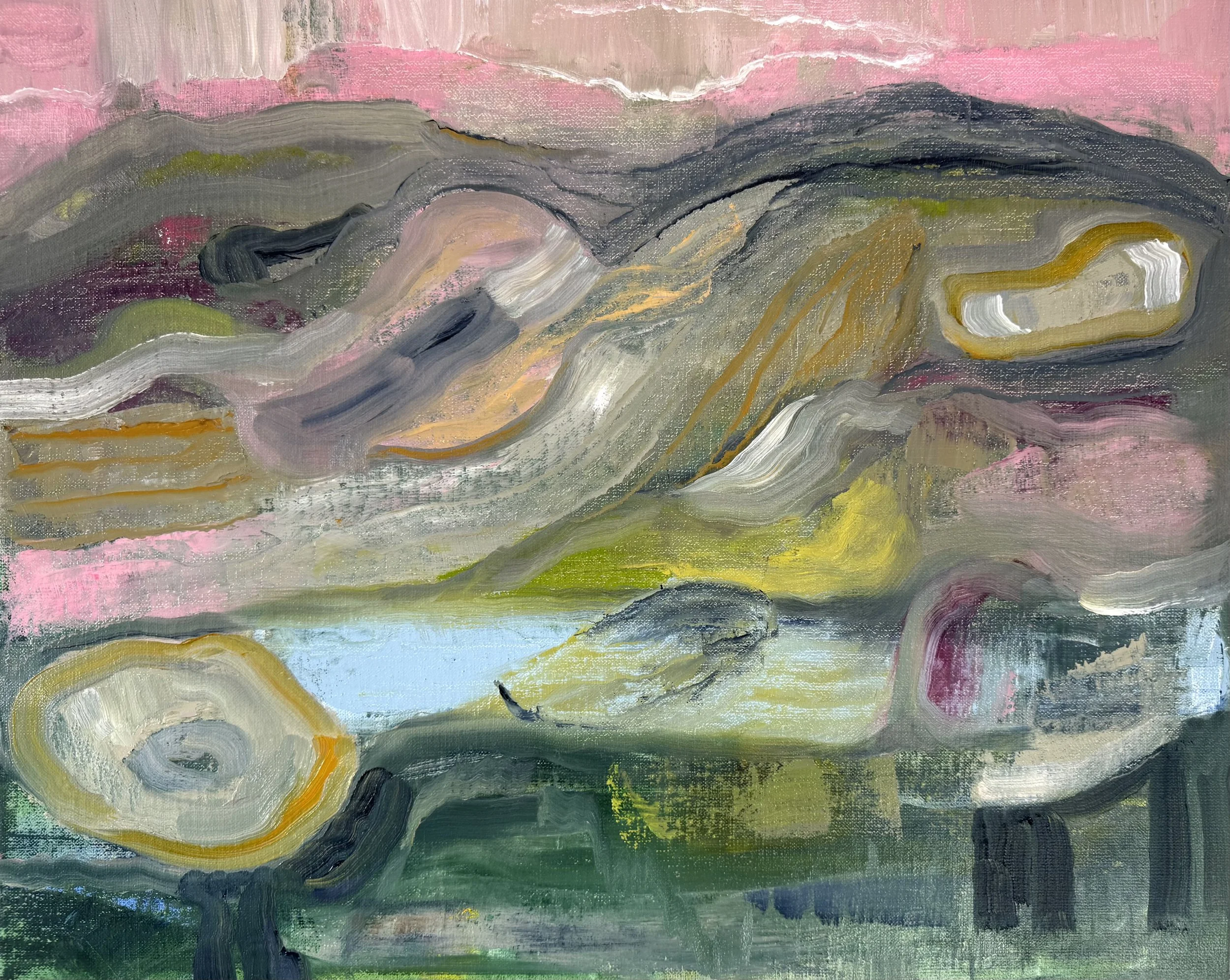 A Bell-Wakened Morning, 2025. Oil on linen - 40.5 x 51 cm