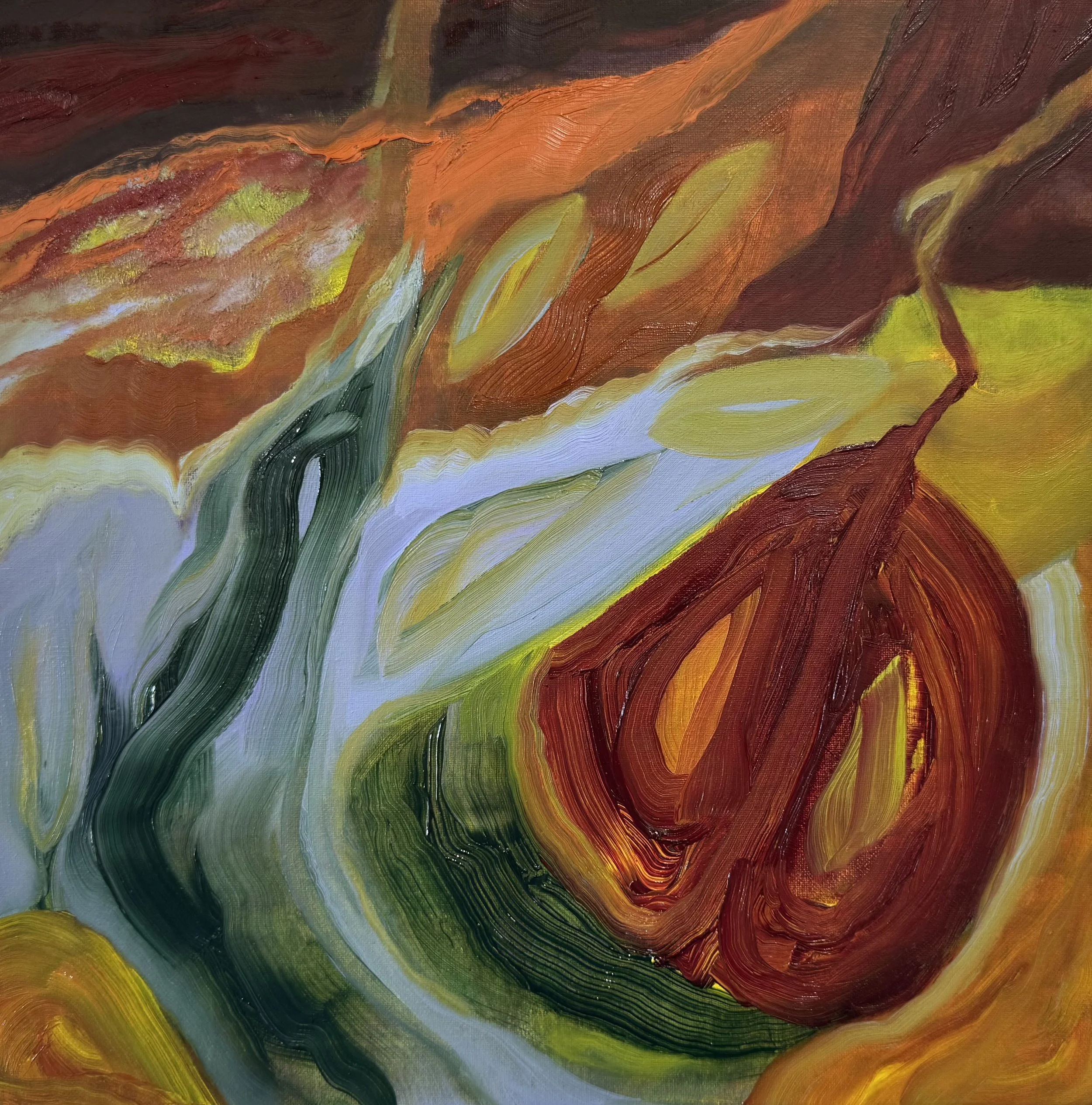 River Fruit, 2026. Oil on linen, 30 x 30 cm