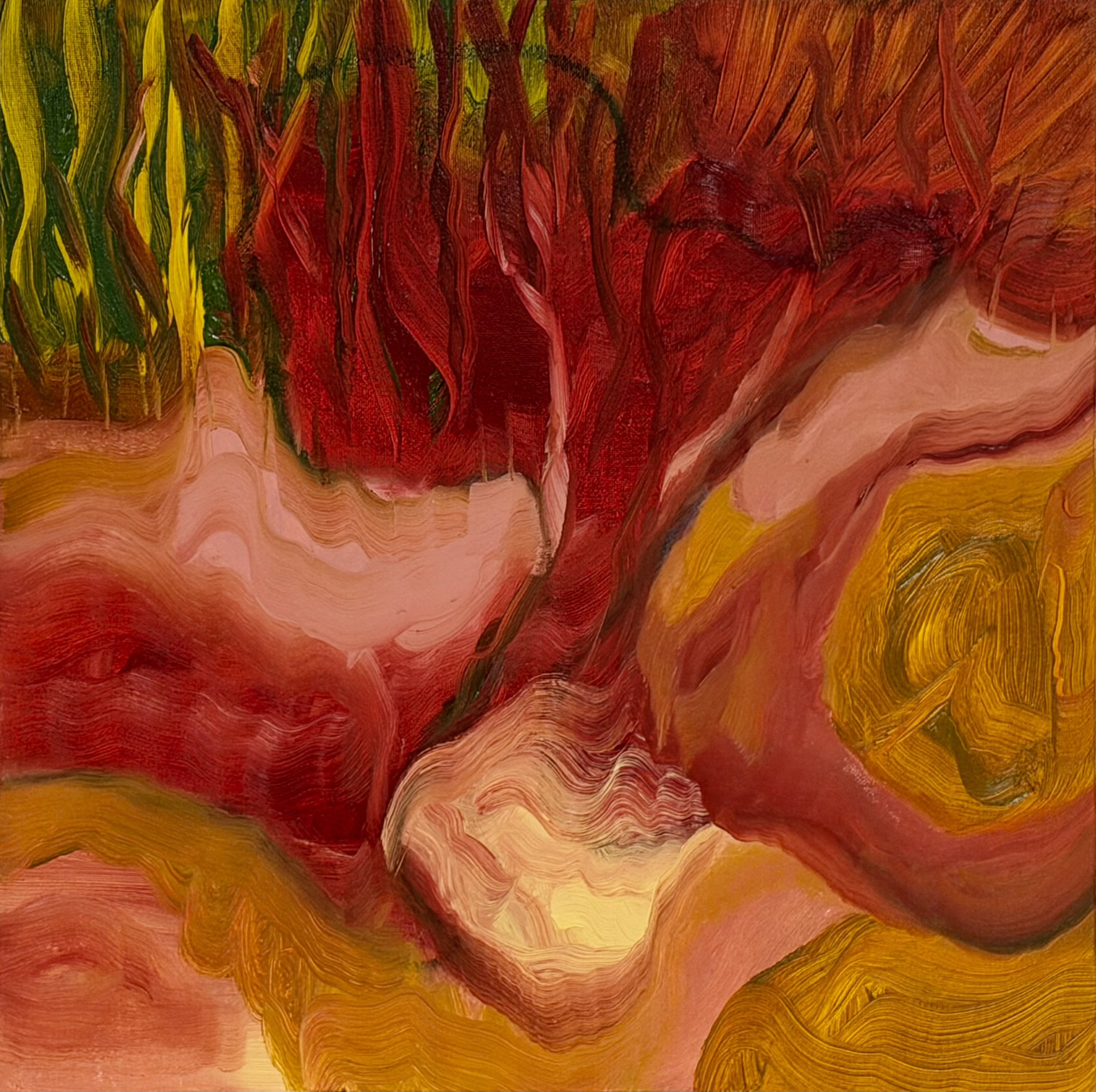 Clutching Stone (2026, oil on canvas, 30 x 30 cm)