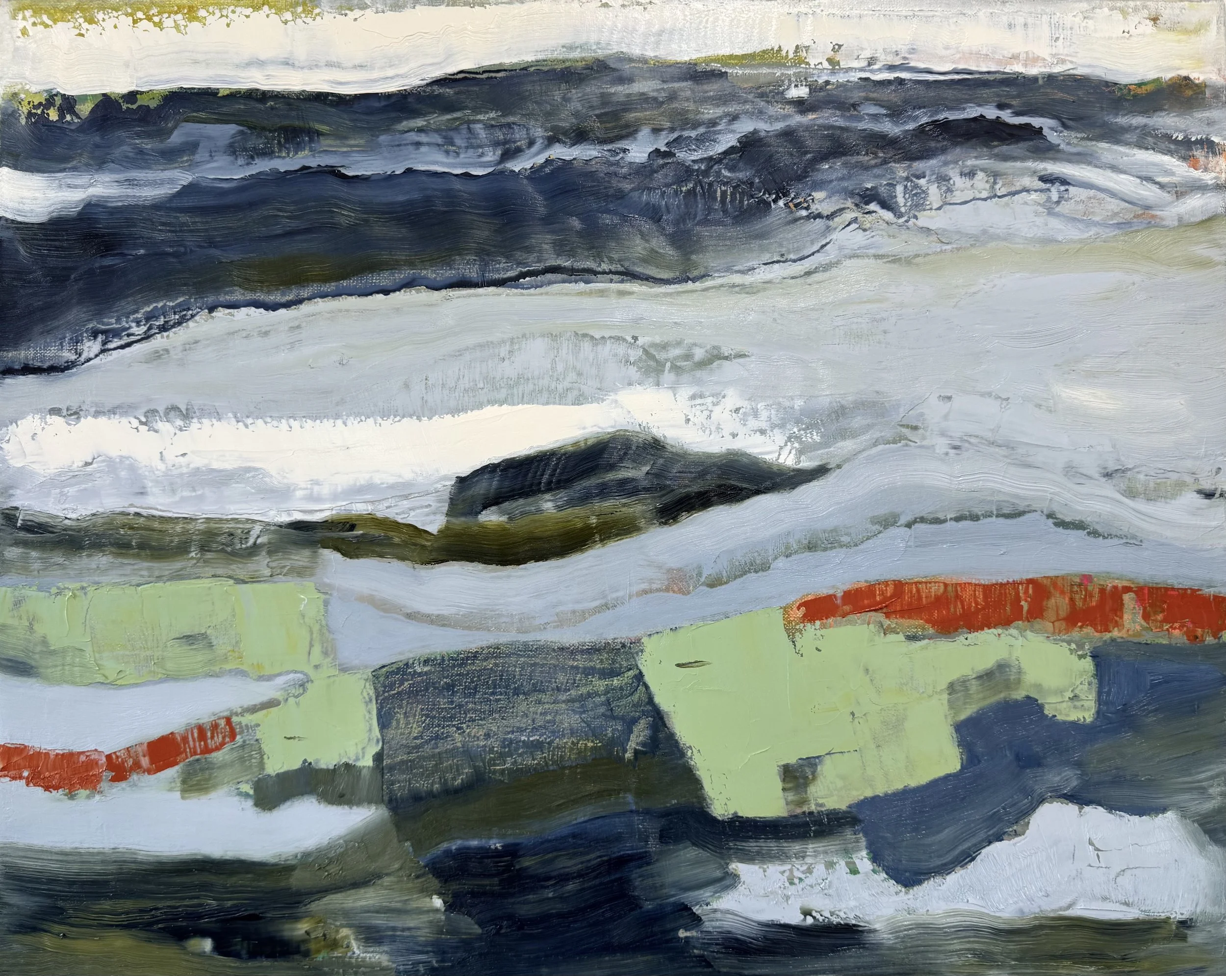 Where the Wave Becomes Thistledown, 2025. Oil on linen - 40.5 x 51 cm