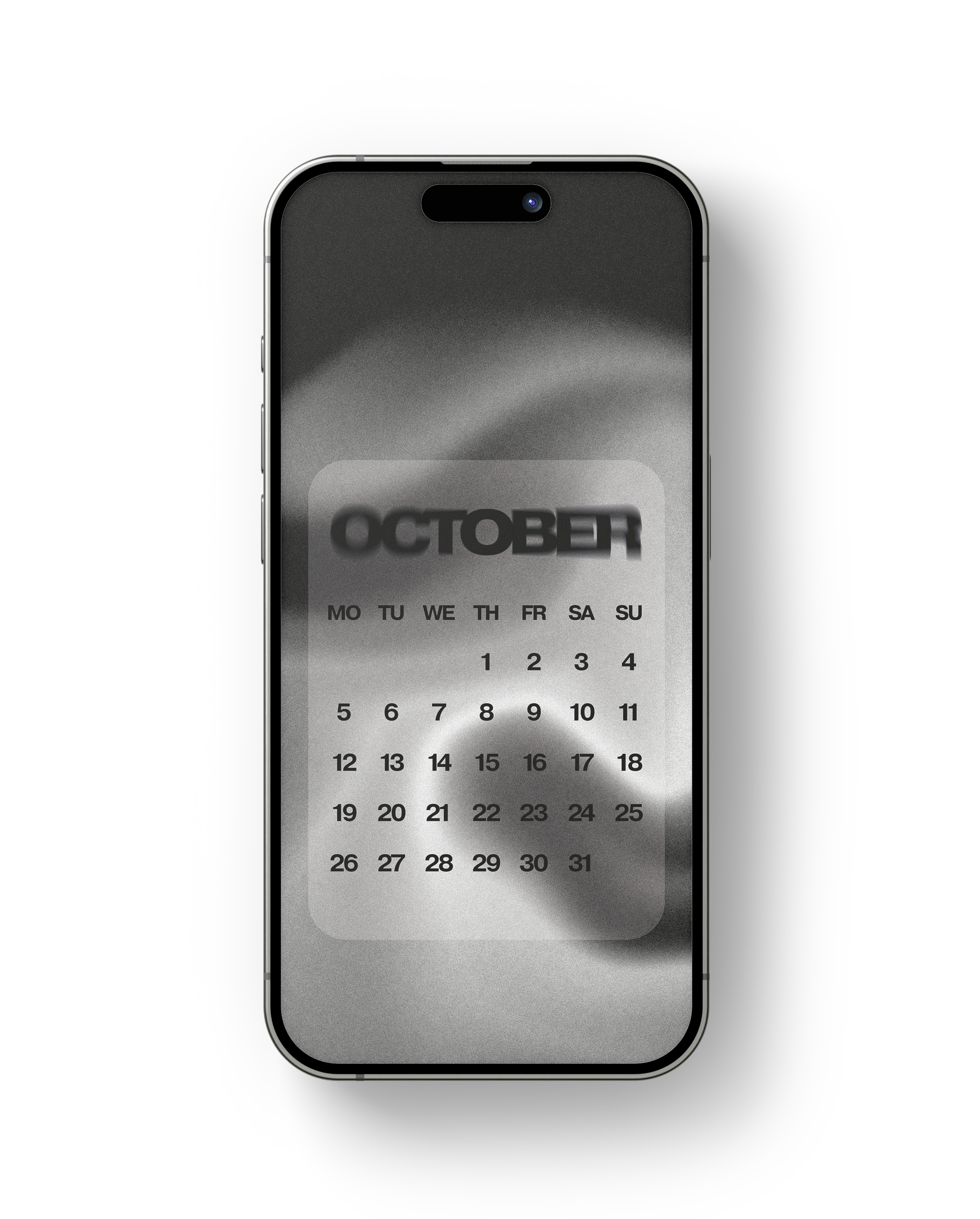 Calendar design for a phone background for 2026