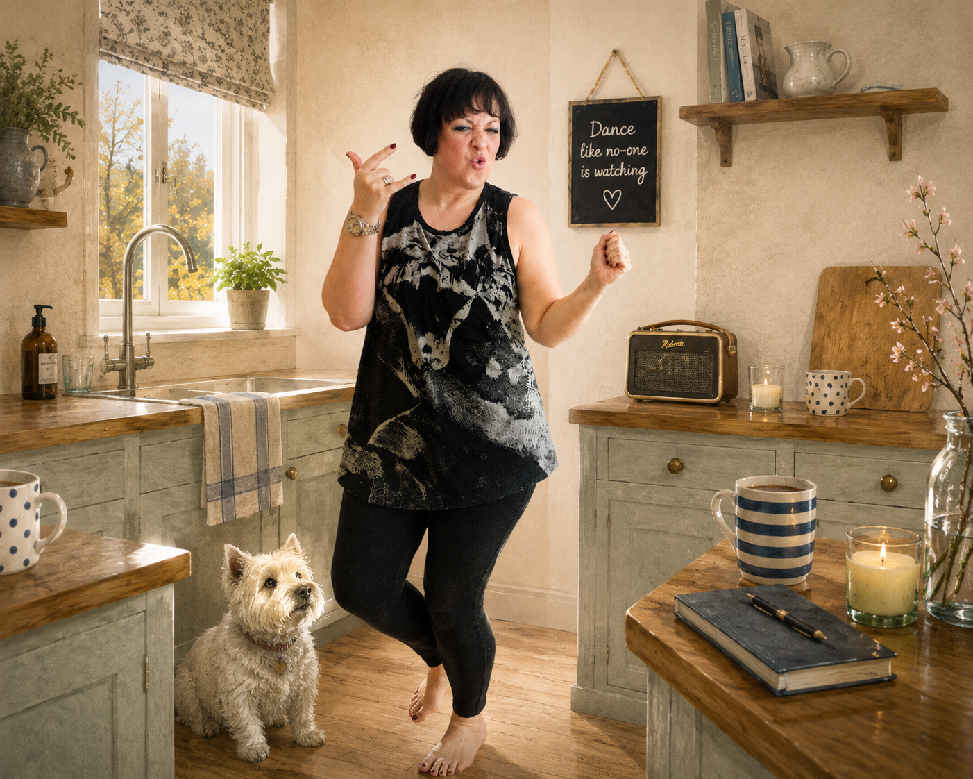 Dancing around the kitchen
