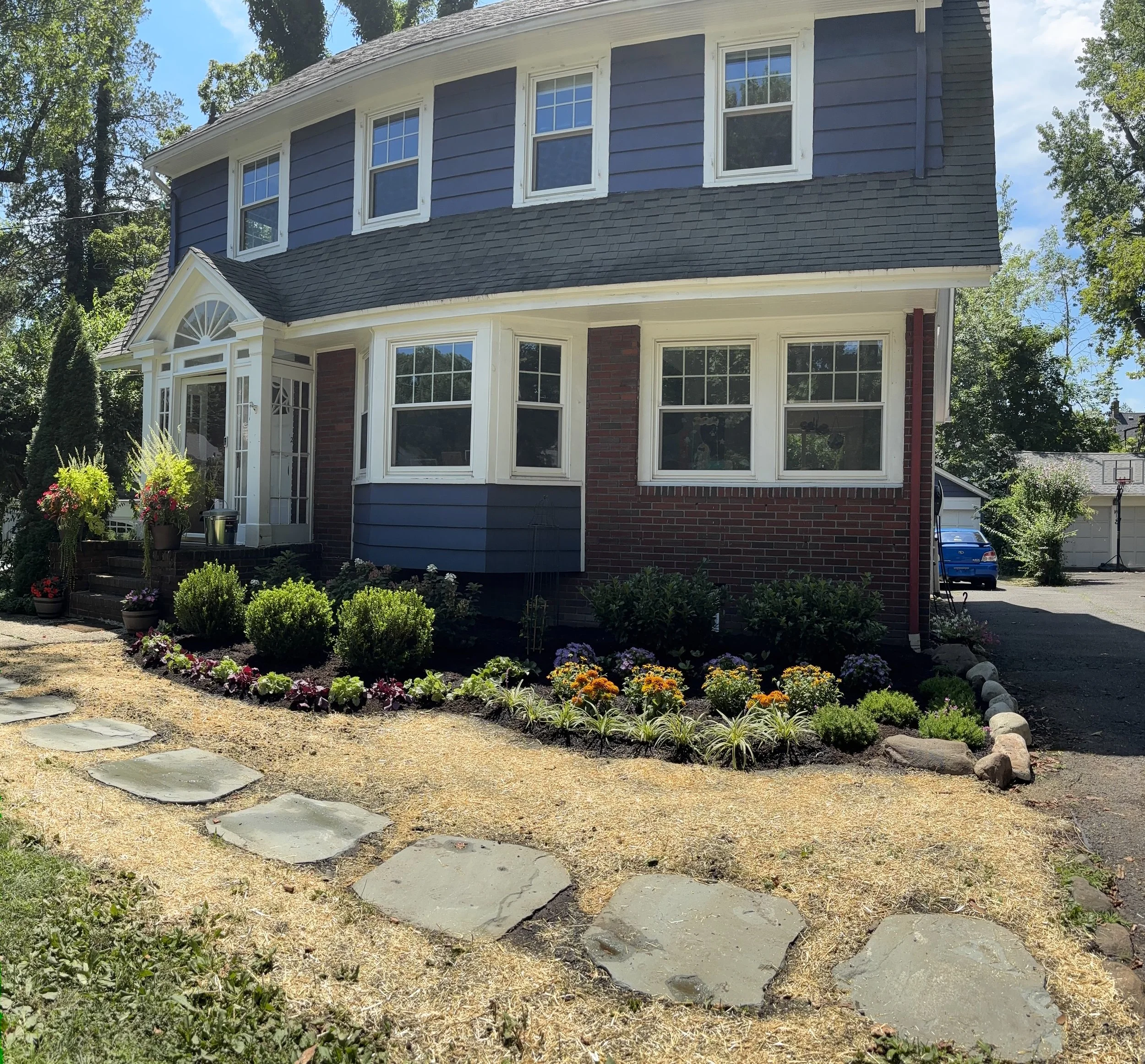 Custom shape bluestone stepping stones.