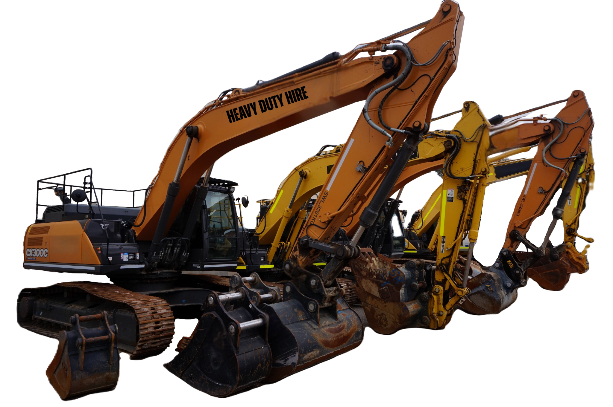 Row of 20T to 30T Excavators