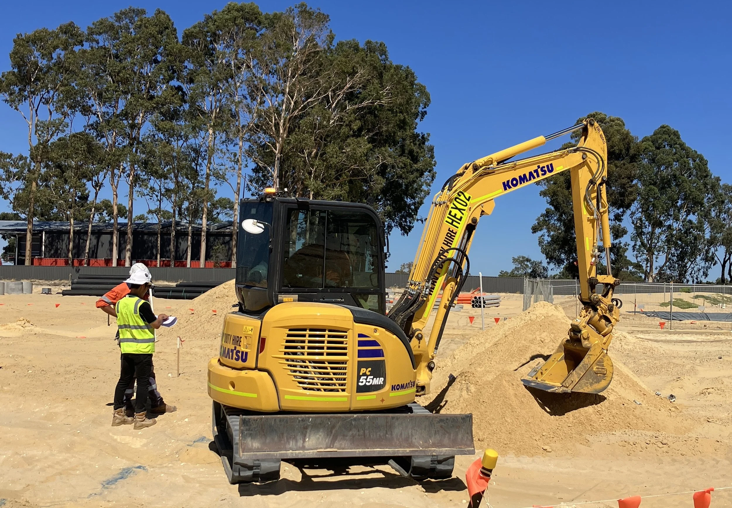 Komatsu PC55MR-5 working on a civil project