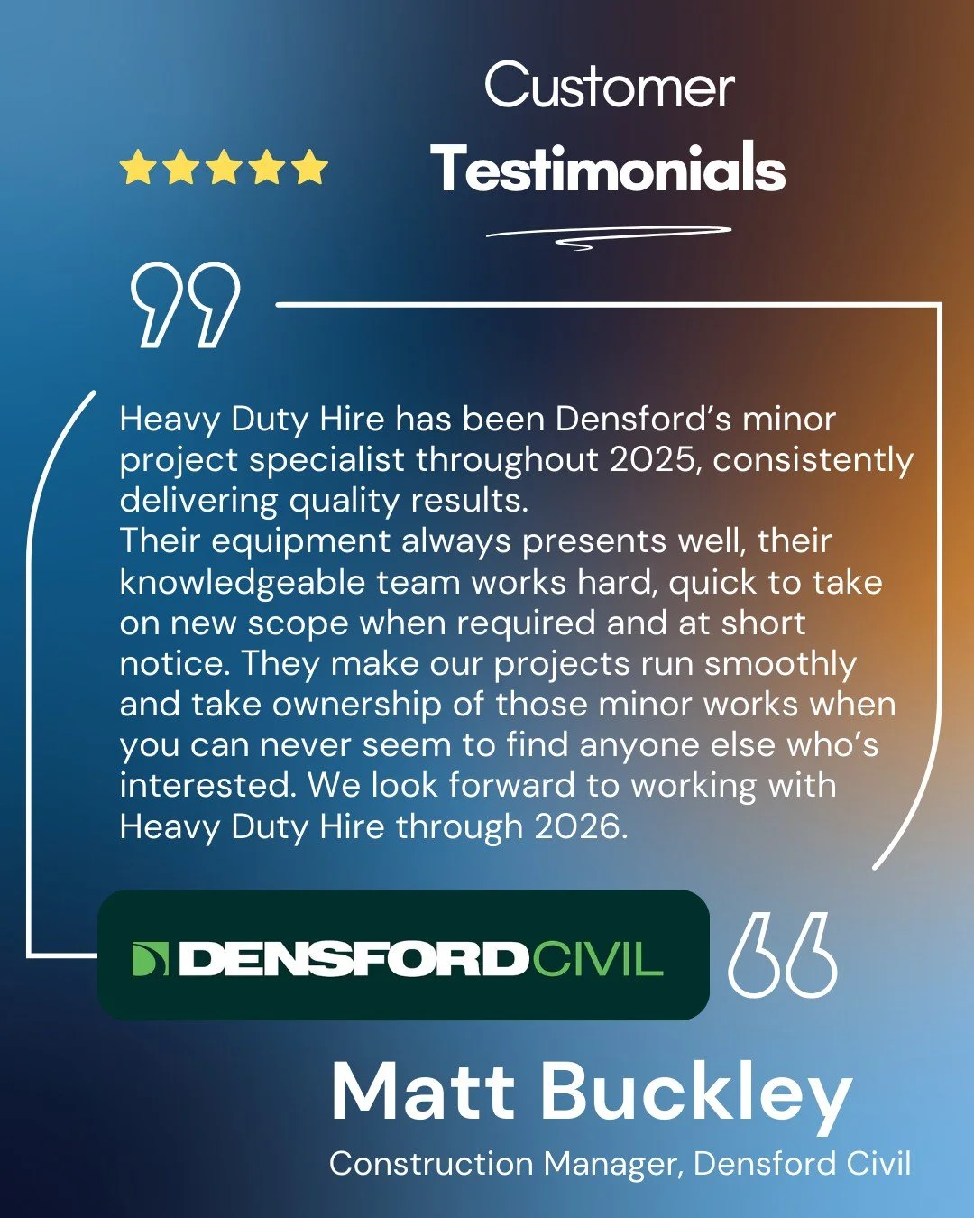 Great outcomes come from good collaboration. Thank you Densford Civil for backing us. Looking forward to more smooth delivery in 2026.