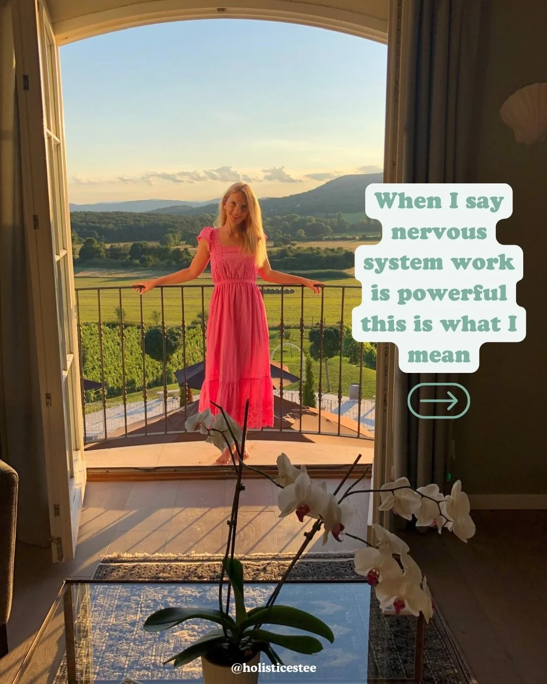 Nervous system work is about changing the way your body experiences life.

When your body no longer believes it&rsquo;s under constant threat, everything shifts: your health, your decisions, your capacity, your expansion.

As a somatic practitioner, 