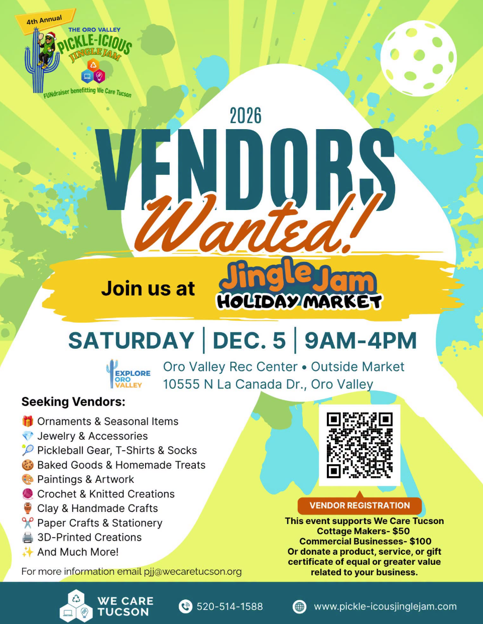 Jingle Jam Holiday Fair and Pickle Ball Tournament