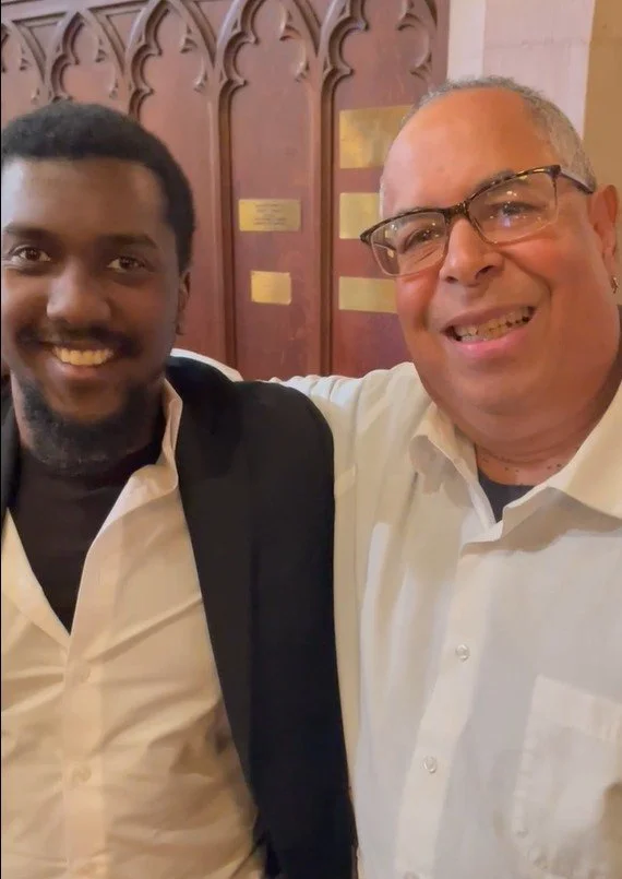 Mark with Josh Lee, baritone sax player with the Count Basie Orchestra and director of the Extended Family Big Band!
