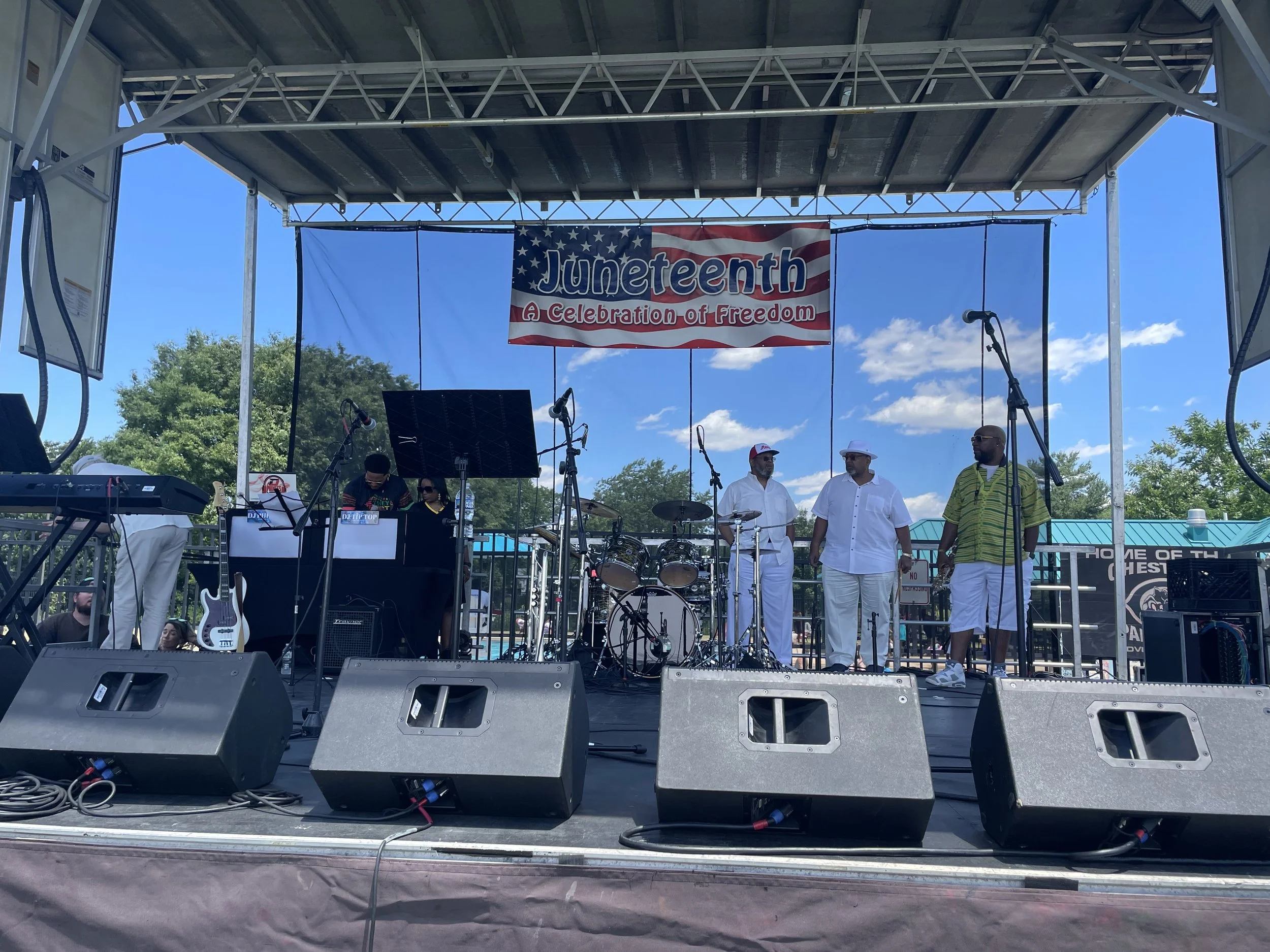 The "Jazz Crew" Quintet at the 2026 Juneteenth Celebration in Chester, PA.