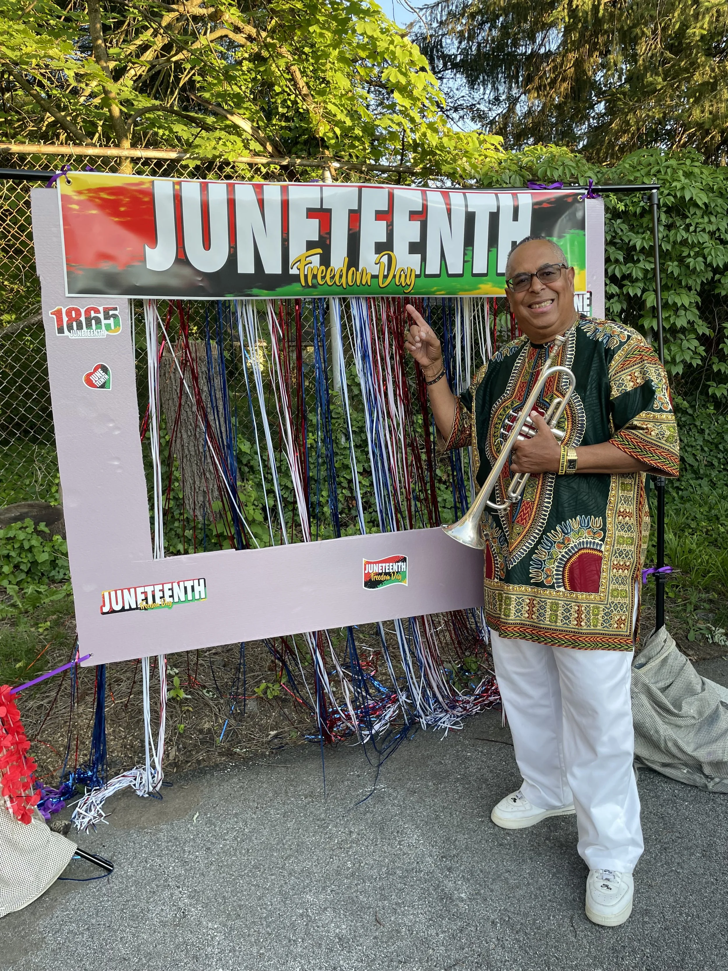 Mark, the band leader of the "Jazz Crew" Quintet at the 2026 Juneteenth Festival in Collingdale, PA.