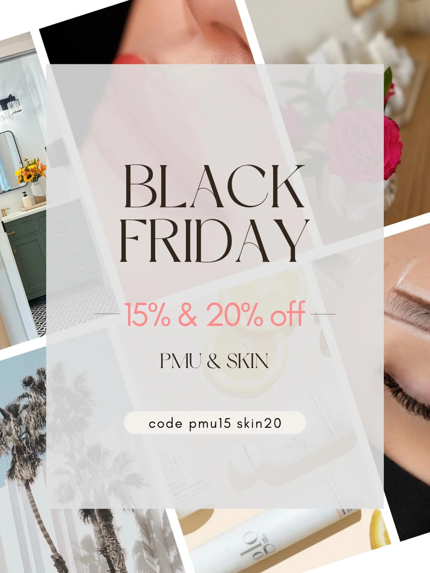 Black Friday is here at Lemon &amp; Lush St. Pete ✨
Enjoy 15% off Permanent Makeup (lip blushing, nano brows, powder brows) and 20% off Skin Treatments (microneedling, chemical peels, plasma skin tightening).
Use pmu15 + skin20 at checkout.
Now booki