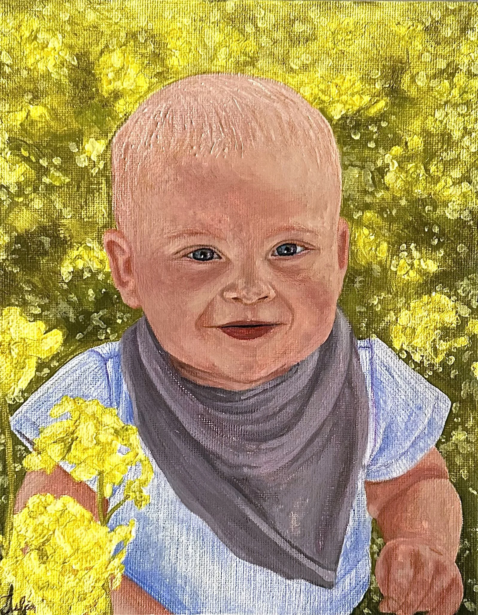 "Viktor 1 År" gouache on Canvas 2025