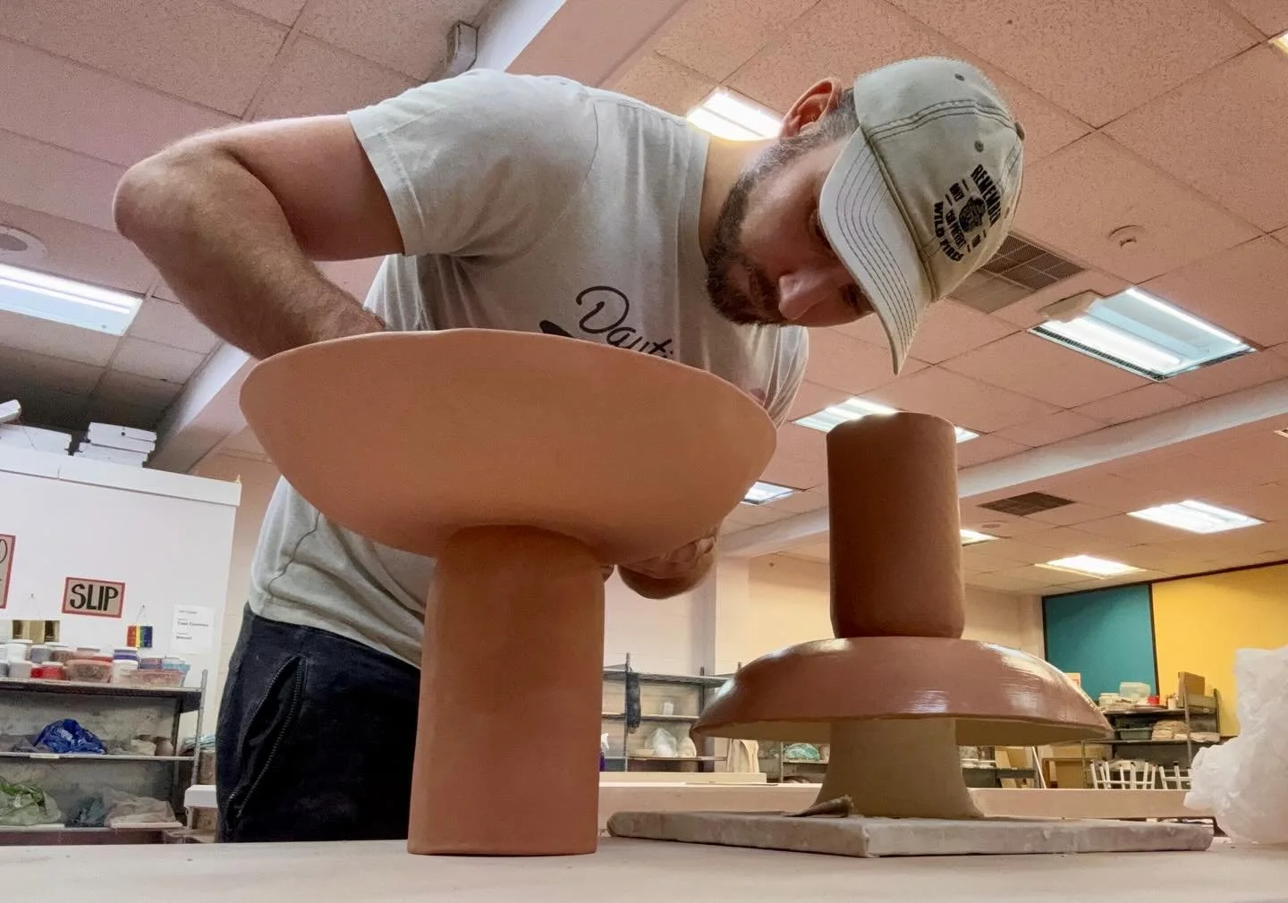 Starting work on a pair of vases for our Geyserville project finishing in April! #ceramics