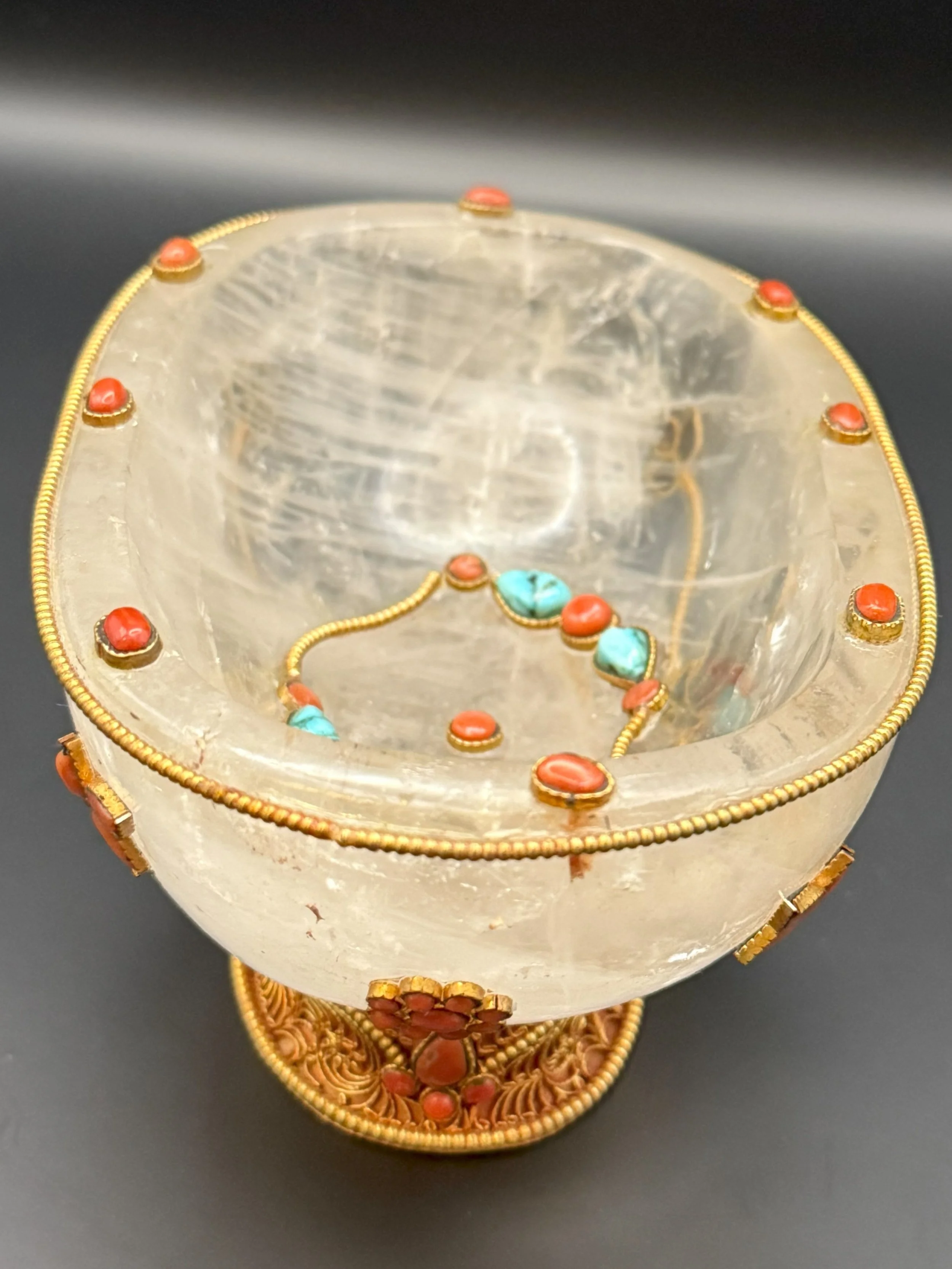 Crystal Bowl with Metal (Large)