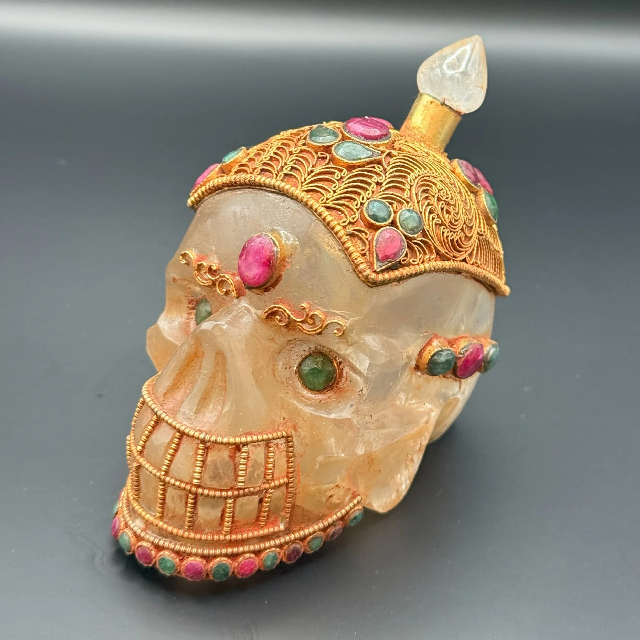 Crystal Skull (with Metal and Red Ruby Tika - Small)