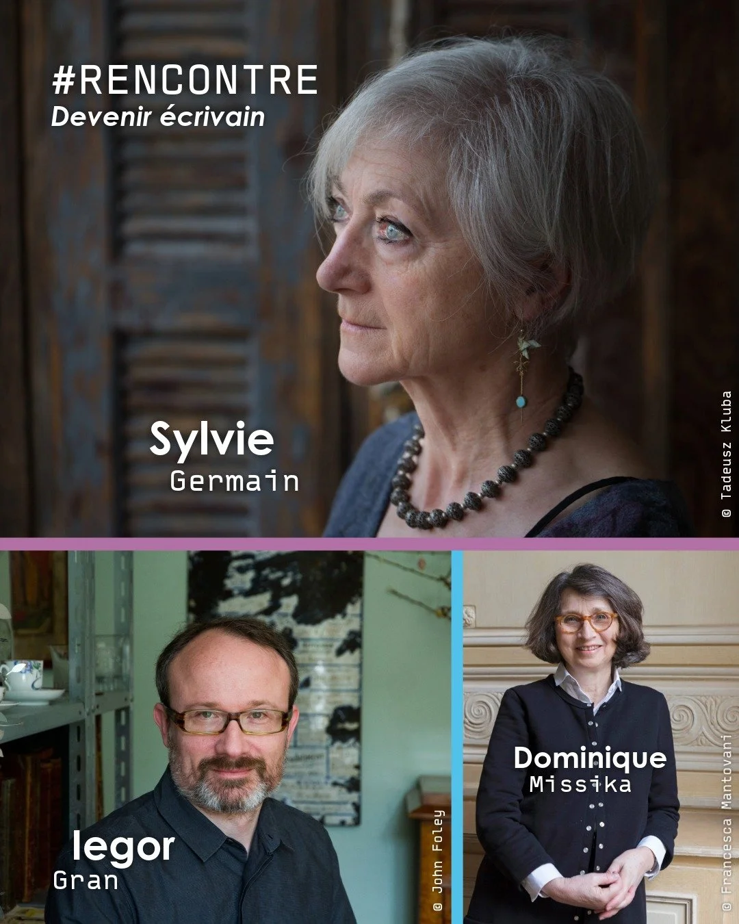 🖌 𝗜𝗡𝗩𝗜𝗧𝗘́𝗦 #FDL2026 🧡
"Devenir &eacute;crivain", une rencontre litt&eacute;raire avec Sylvie Germain (Murmuration, @editionsalbinmichel), Iegor Gran (Les Explorateurs, @editions_pol) et Dominique Missika @dominiquemissika (Ir&egrav