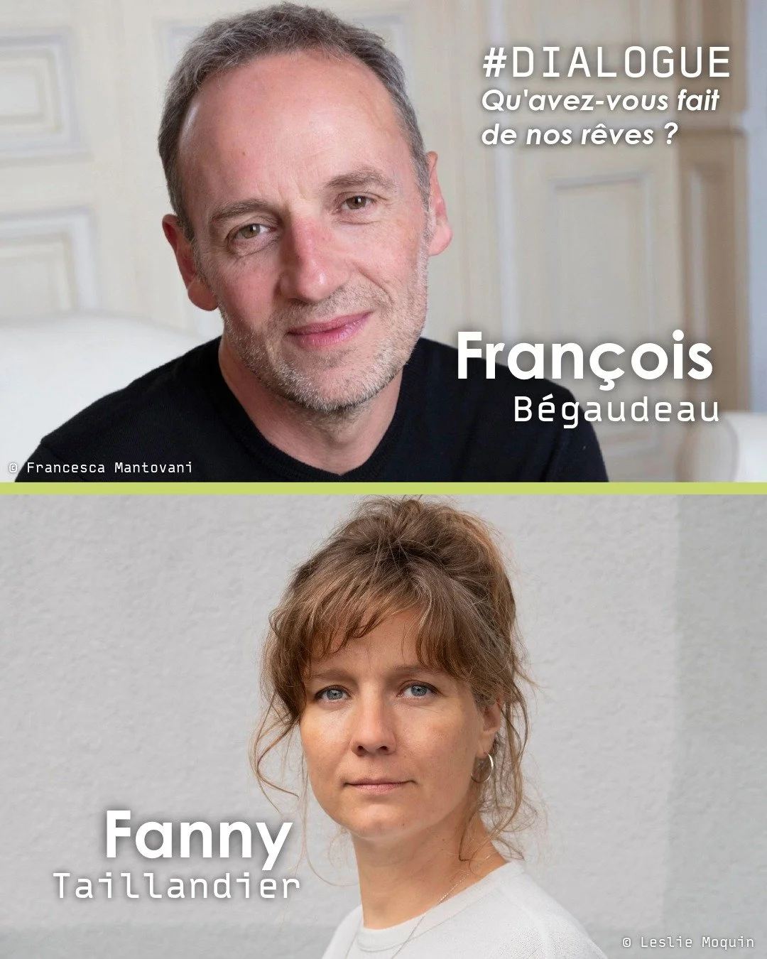 🖌 𝗜𝗡𝗩𝗜𝗧𝗘́𝗦 #FDL2026 🧡
"Qu'avez-vous fait de nos r&ecirc;ves ?", un dialogue entre nos invit&eacute;s Fran&ccedil;ois B&eacute;gaudeau @la_minute_begaudeau (D&eacute;sertion, @editions_gallimard) et Fanny Taillandier @fanny_tailland