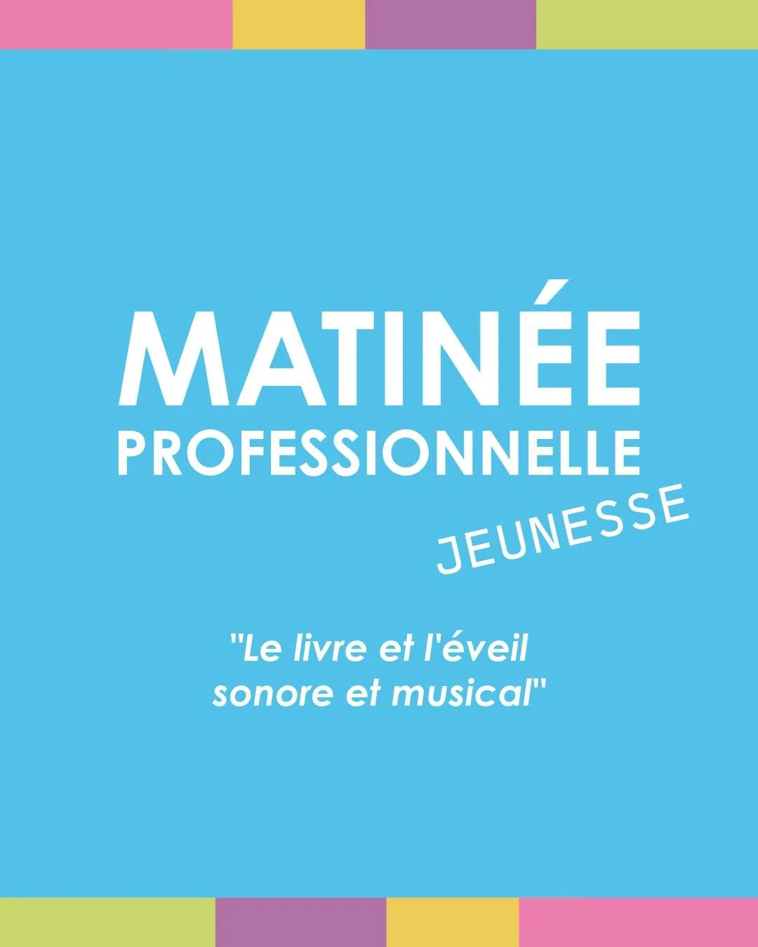 👦 𝗠𝗔𝗧𝗜𝗡𝗘́𝗘 𝗣𝗥𝗢𝗙𝗘𝗦𝗦𝗜𝗢𝗡𝗡𝗘𝗟𝗟𝗘 🧡
📆 Vendredi 10 avril de 9 h &agrave; 12 h
📍 Espace des mots, 2 place Georges Gissy, Saint-Louis
La matin&eacute;e professionnelle jeunesse, qui a pour th&egrave;me "Le livre et l'&eacute;veil