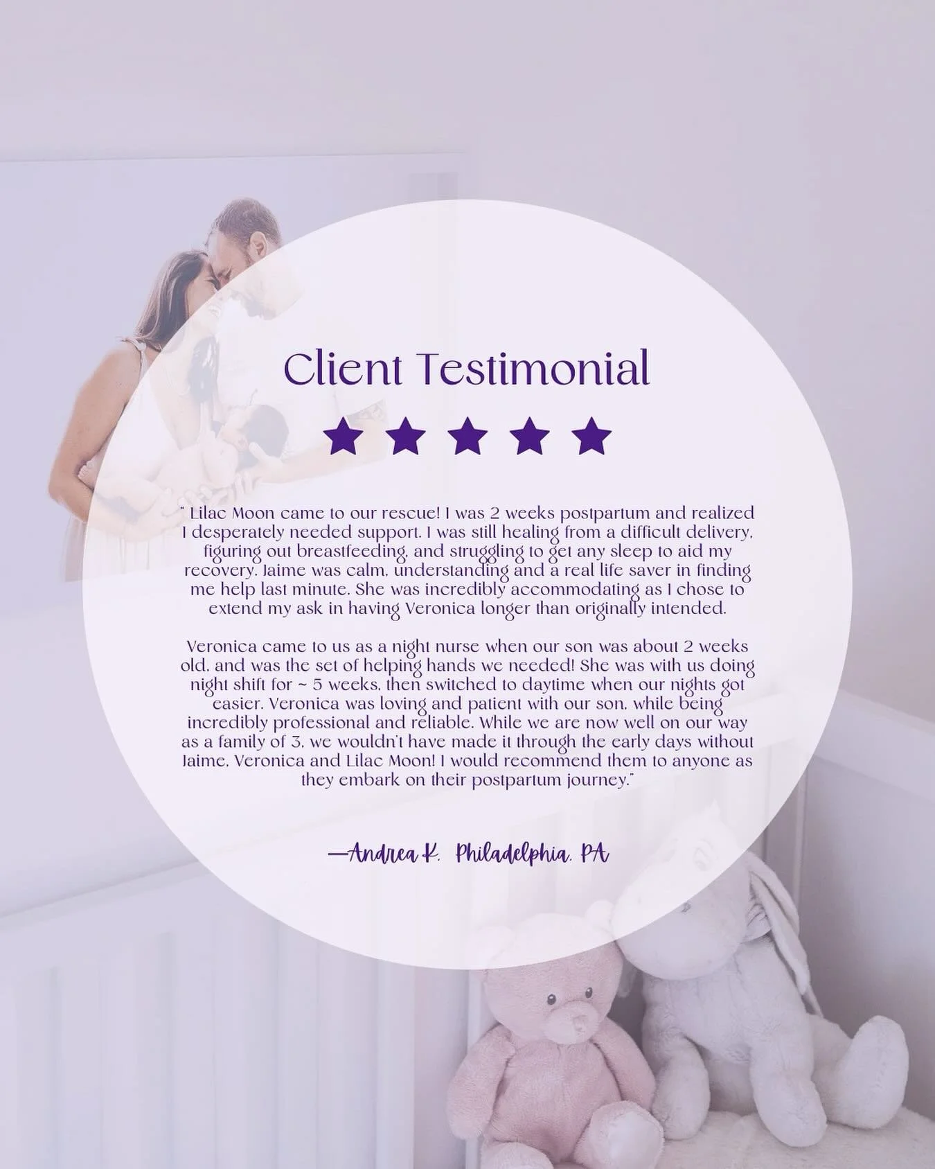 🌙 We at Lilac Moon are passionate about providing nurturing, empowering, and supportive care for our families.

✨ Are you expecting a baby? Visit our website, linked in our bio, to book your consultation and learn how our services can transform your