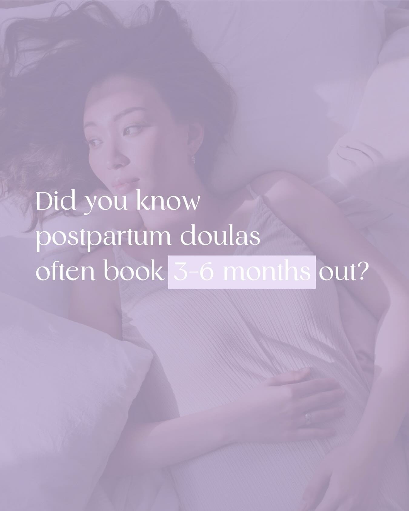 Most families don&rsquo;t realize that postpartum support should be booked during pregnancy, not after baby arrives. In many areas, doulas are reserved 3&ndash;6 months in advance, especially for overnight care.

✨ Best time to book: second trimester
