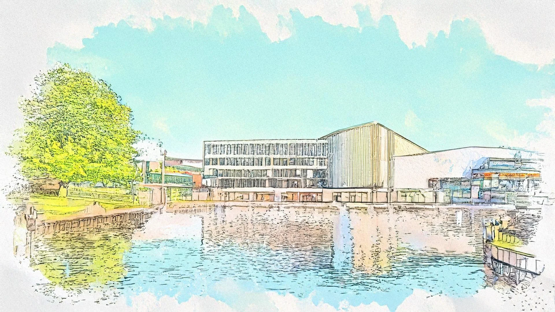 An artistic impression pastel drawing of City Park in Bradford where James Pearson offers Counselling