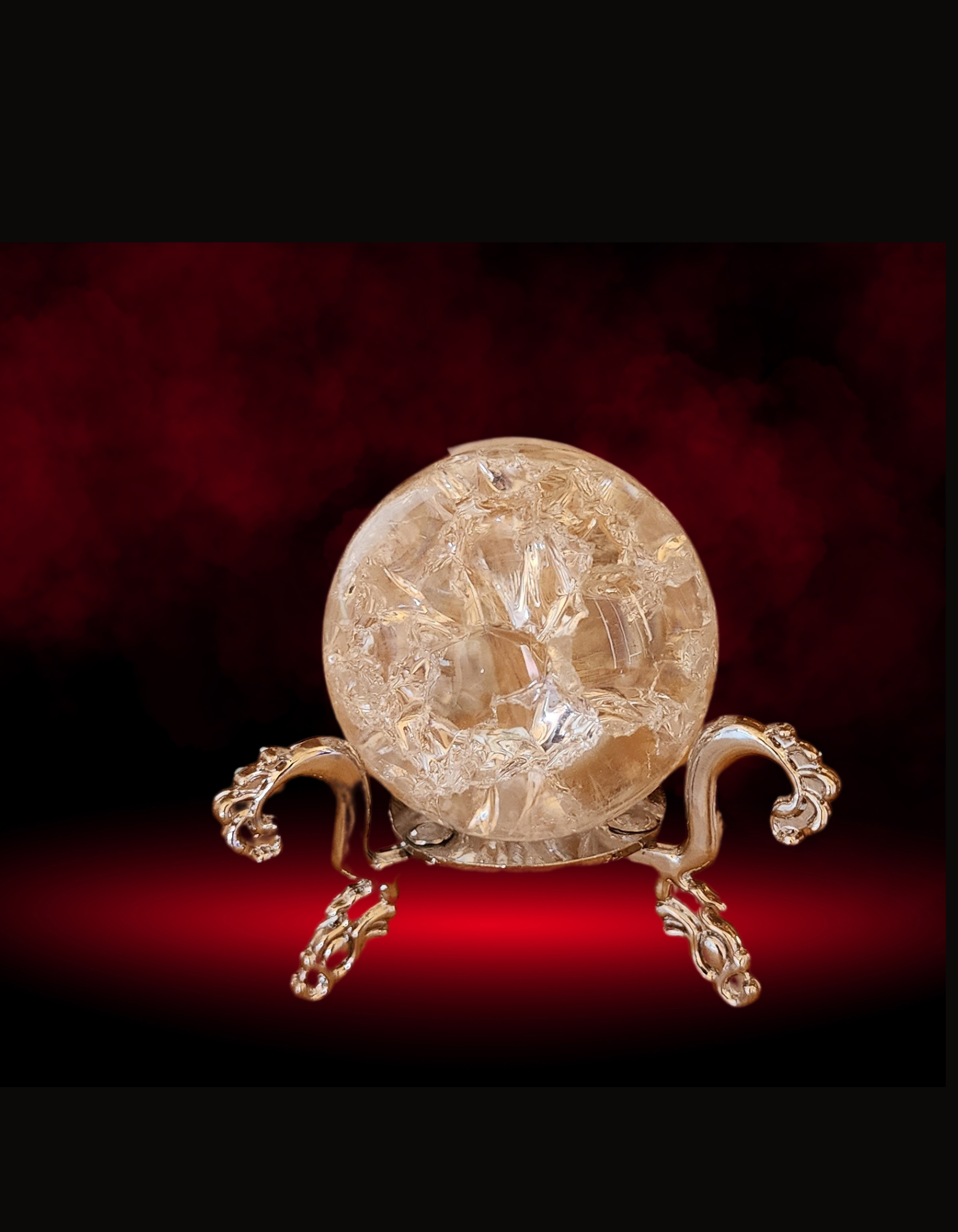 Cracked Crystal Sphere Small with Stand