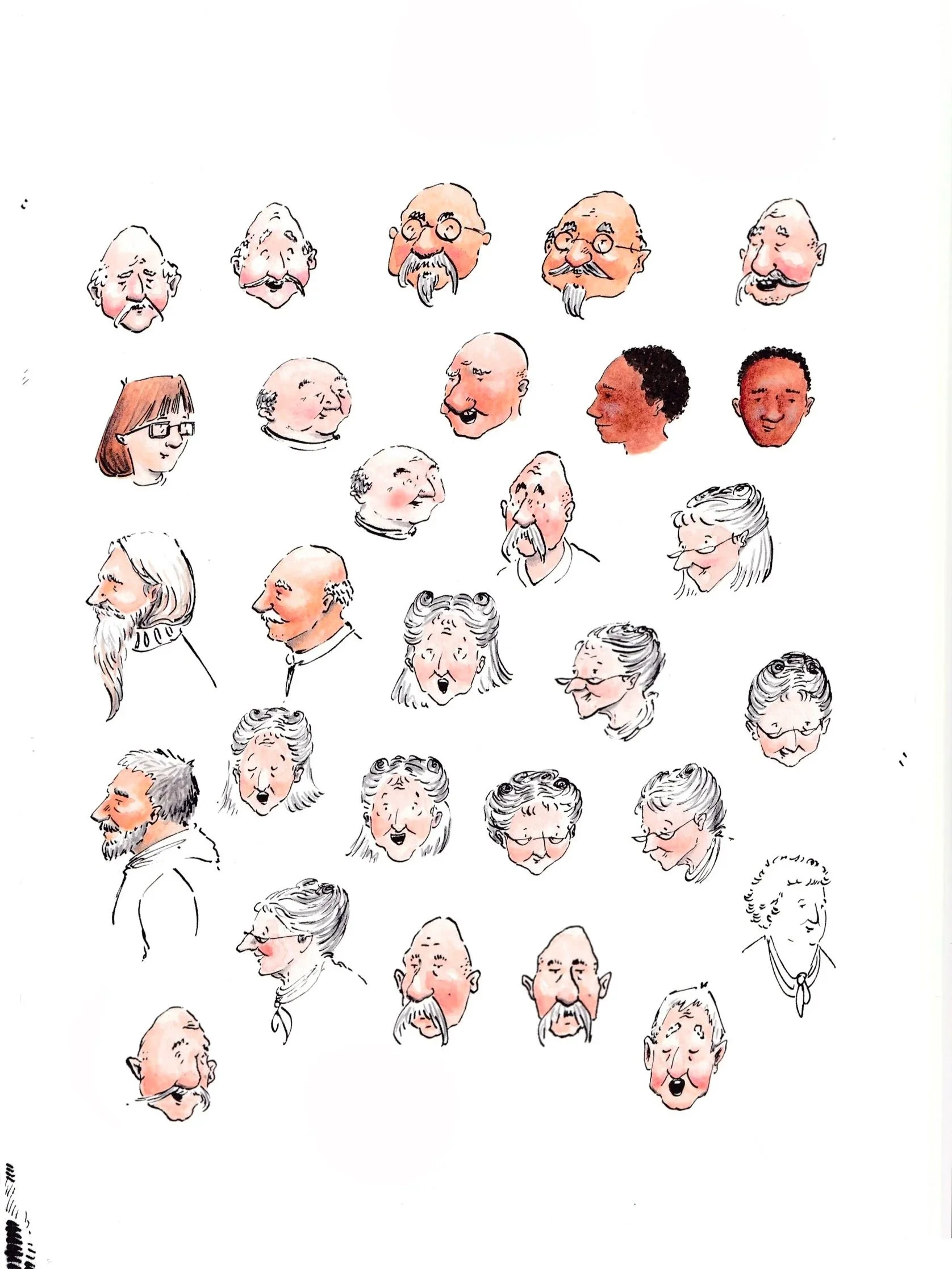 drawings of people's faces