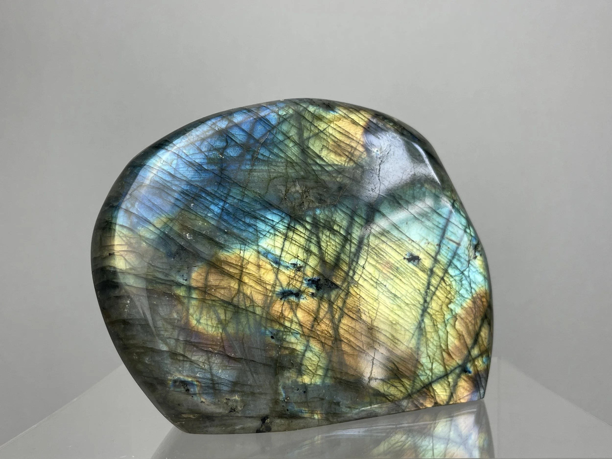 1.2kg Large Labradorite Freeform, Flashy Statement Crystal, High Flash Polished Display Stone