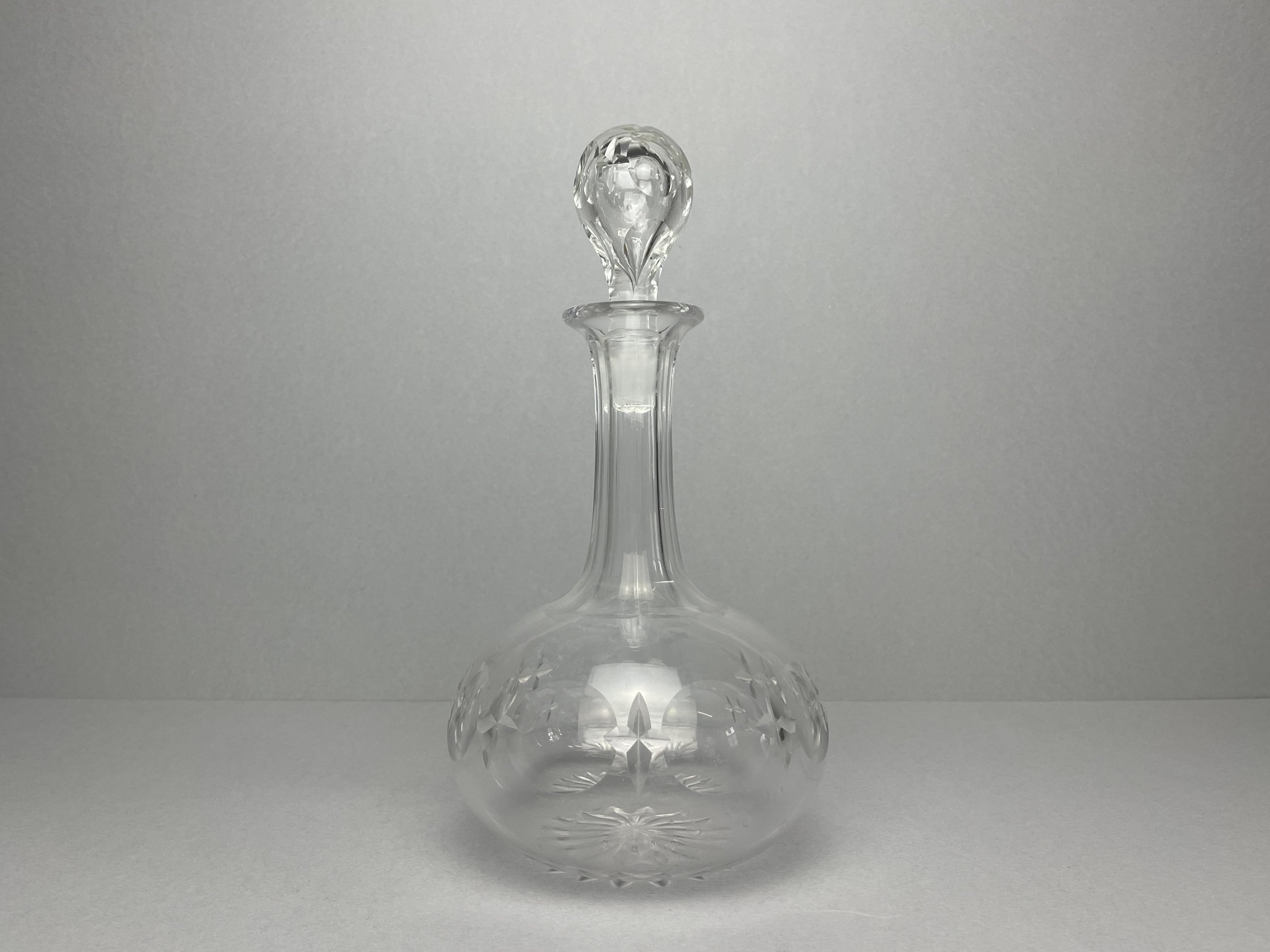 Late Victorian Cut glass globe decanter
