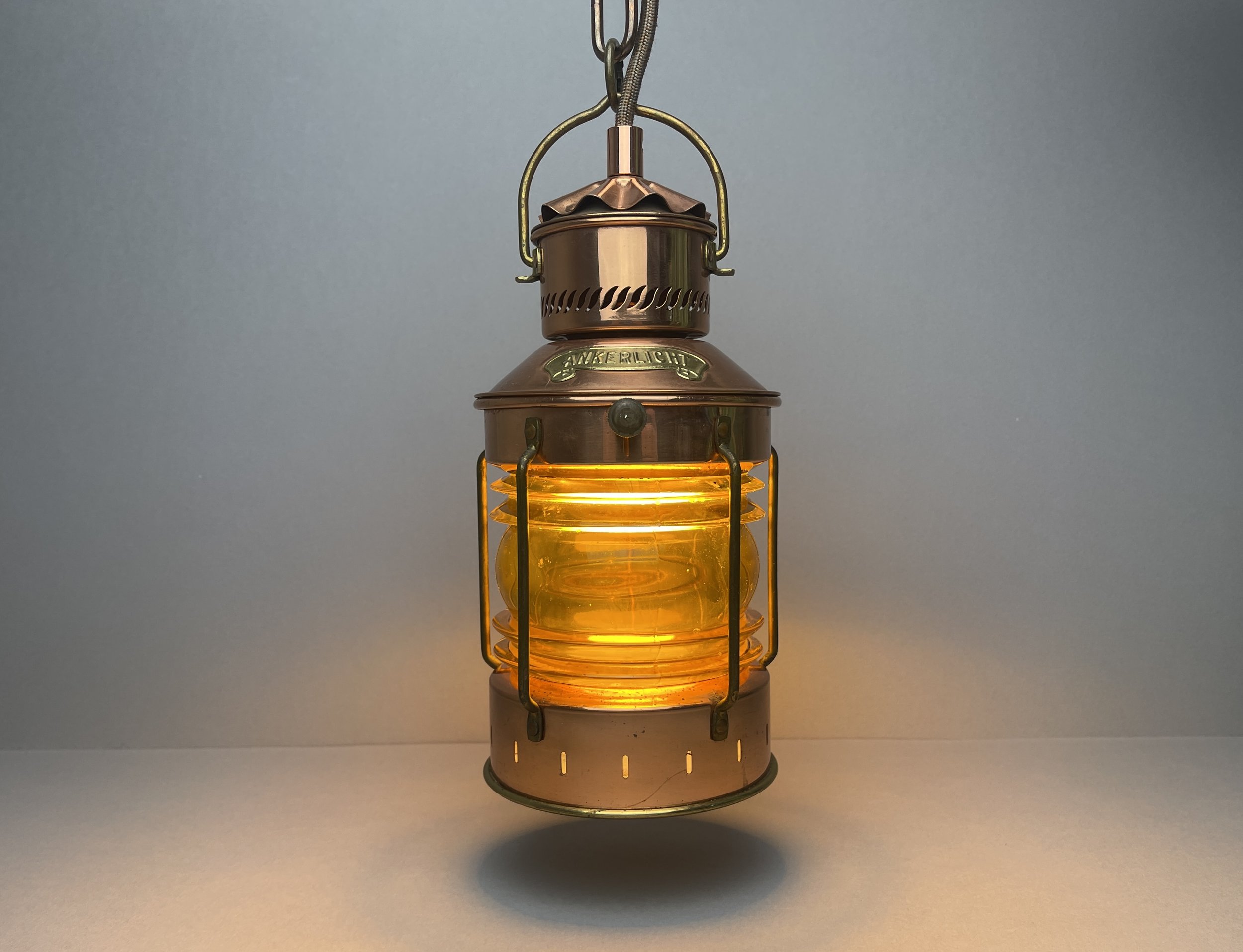 Vintage Maritime Brass Lantern lamp, Ankerlicht DHR Den Haan Rotterdam sensitivity refurbished.
