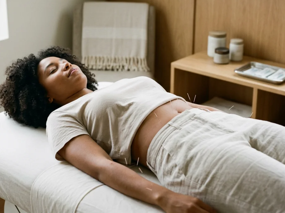Gut Health microbiome holistic acupuncture in La Mesa Acupuncture in San Diego treatment relaxing on table