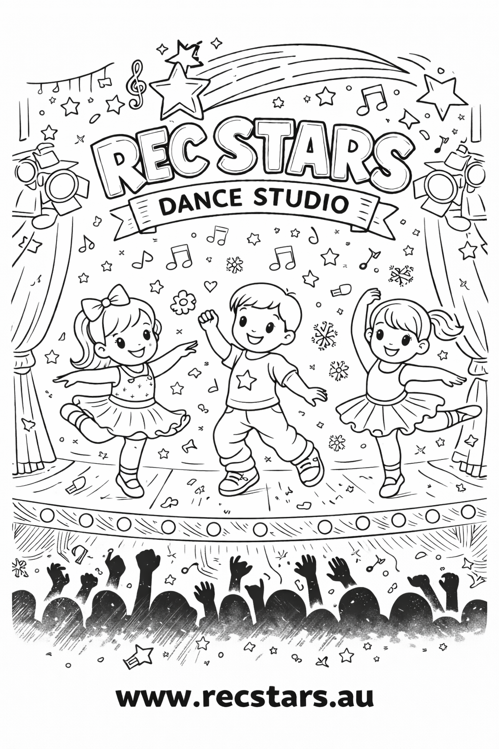 Rec Stars Dance Studio - Concert Colouring in Page