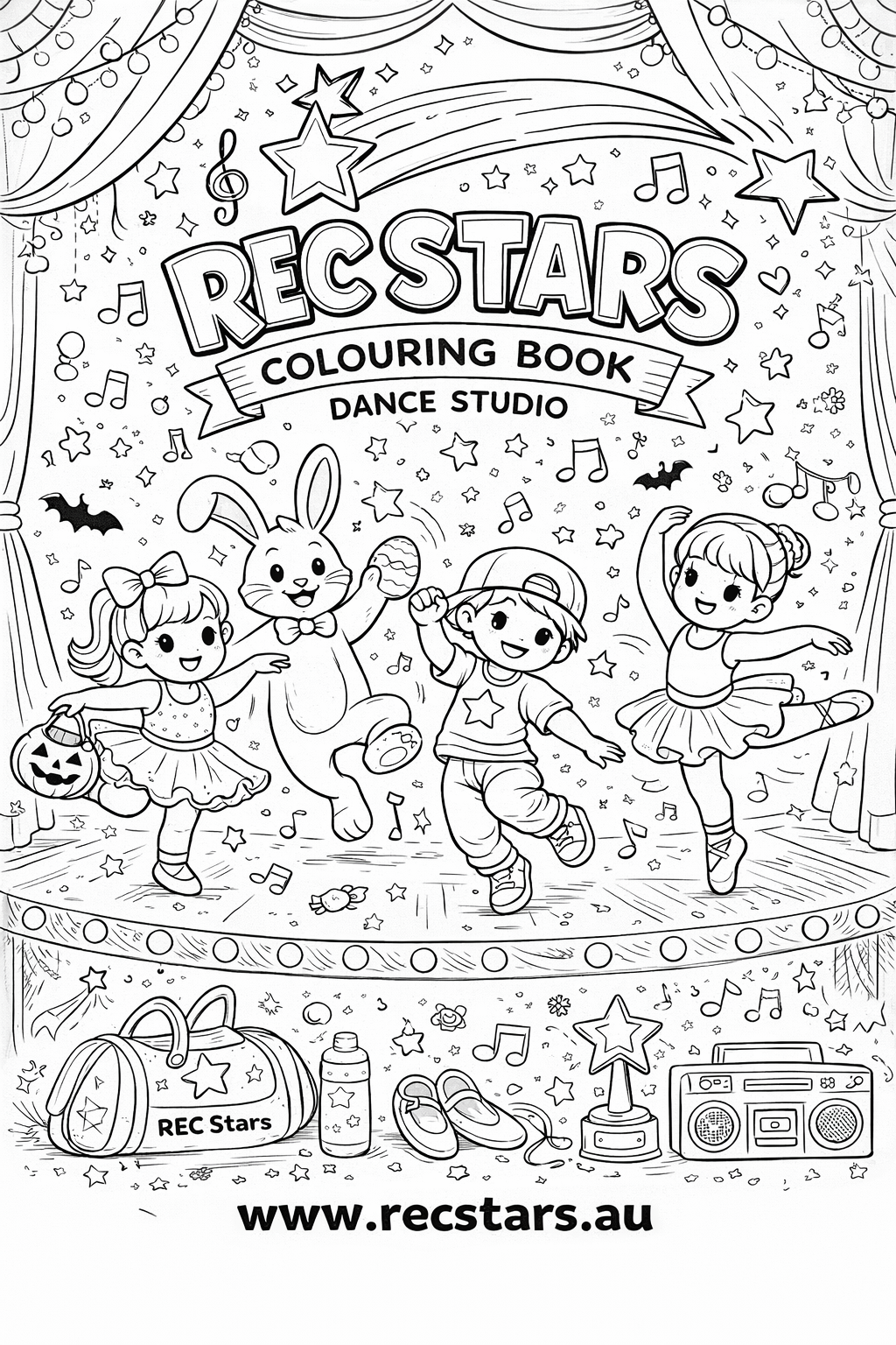 Rec Stars Dance Studio - All Holidays Colouring in Page