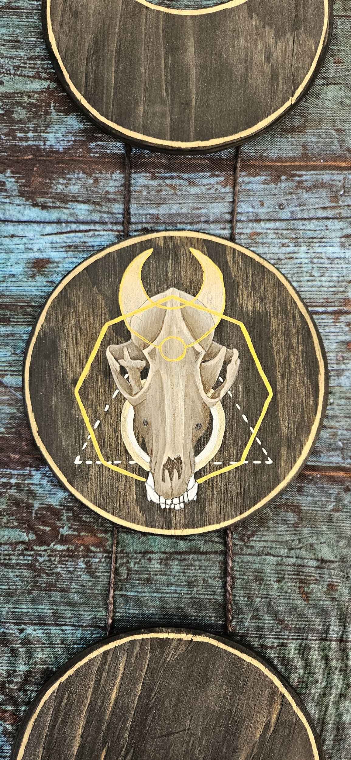 Large Full Moon W/ Fox Skull