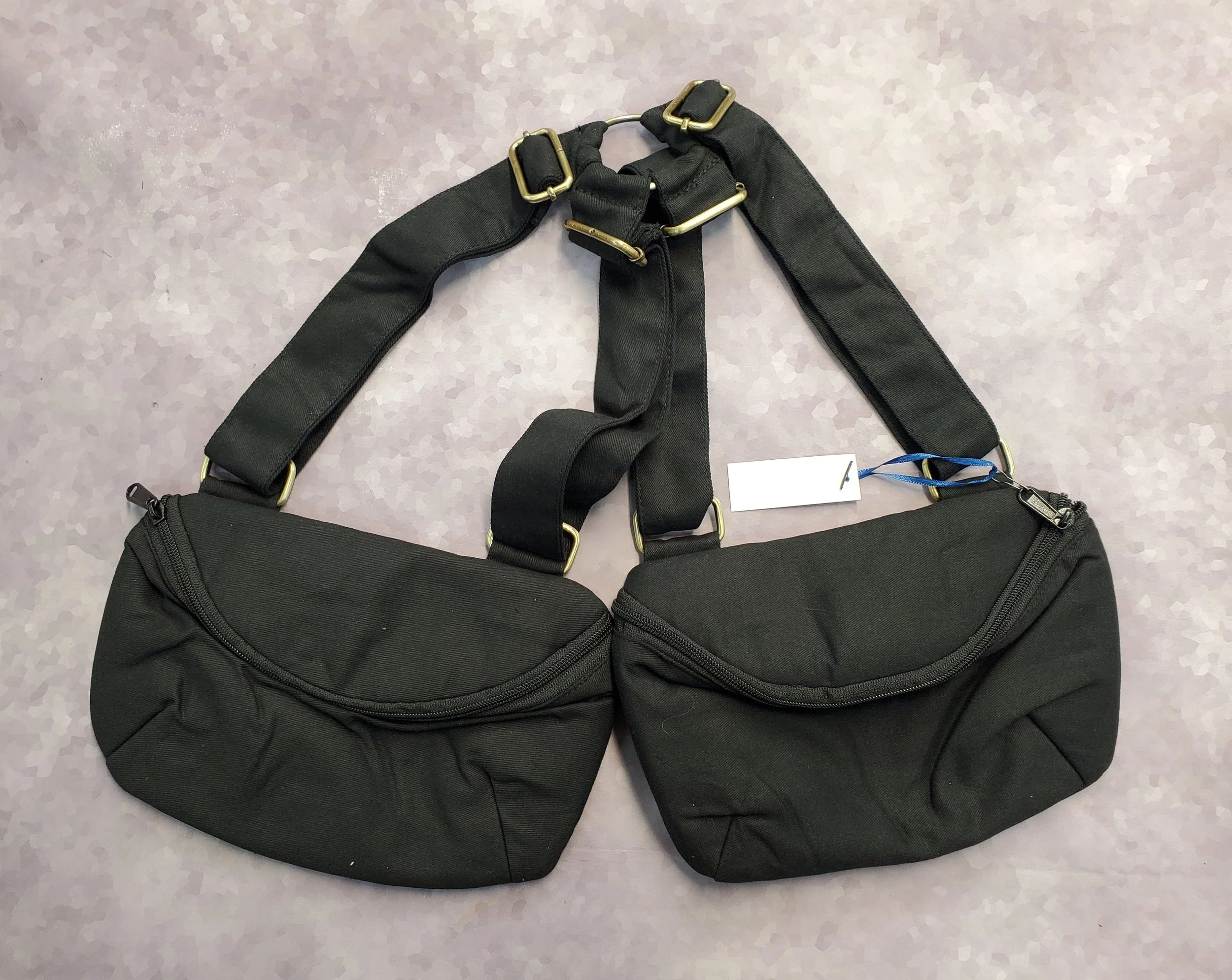 Black Canvas Double Holster Bag