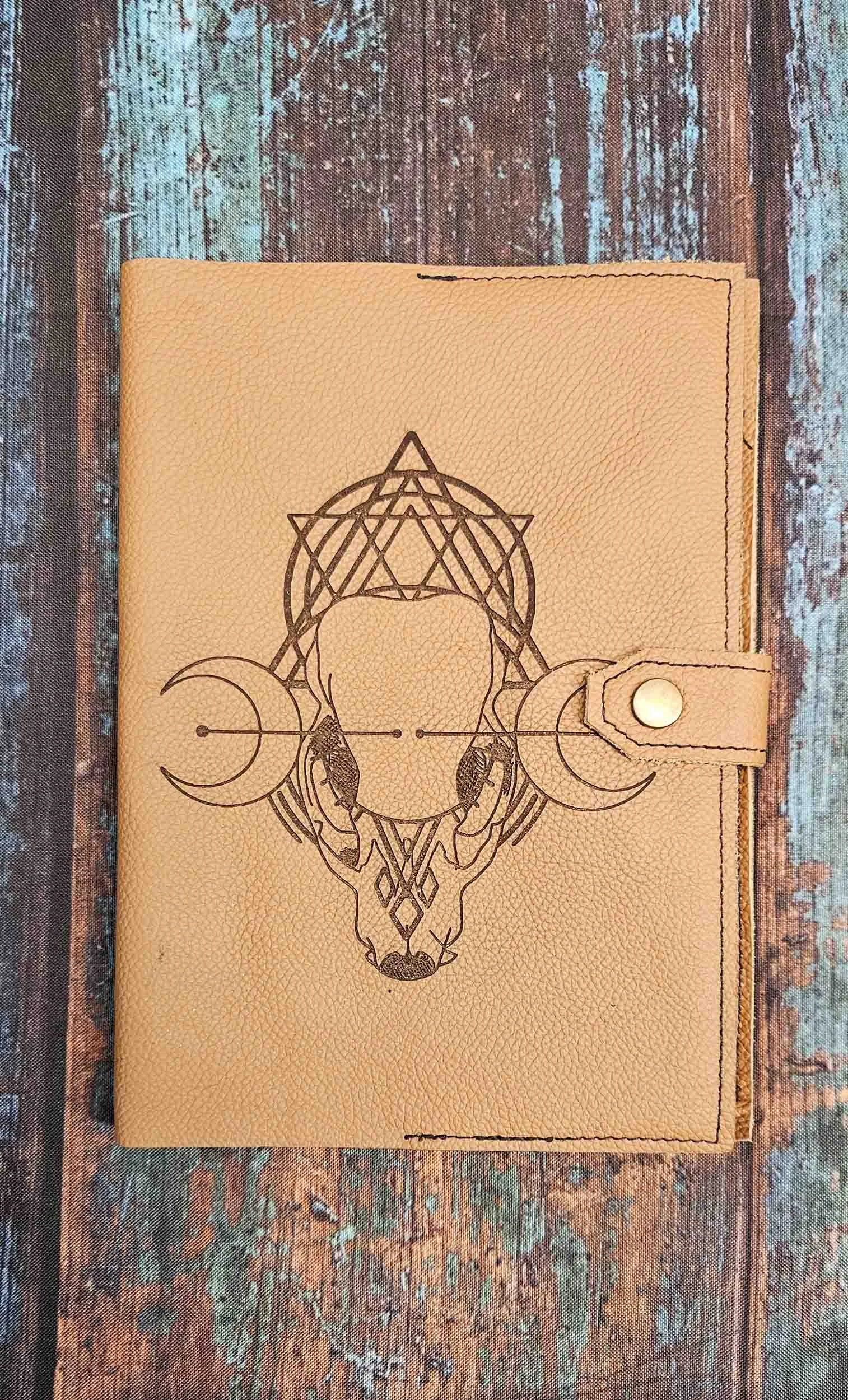 Leather Journal with Etched Badger