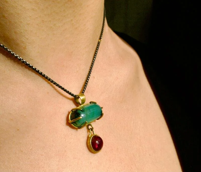 LFJ modeled Peruvian blue opal pendant 2.jpg