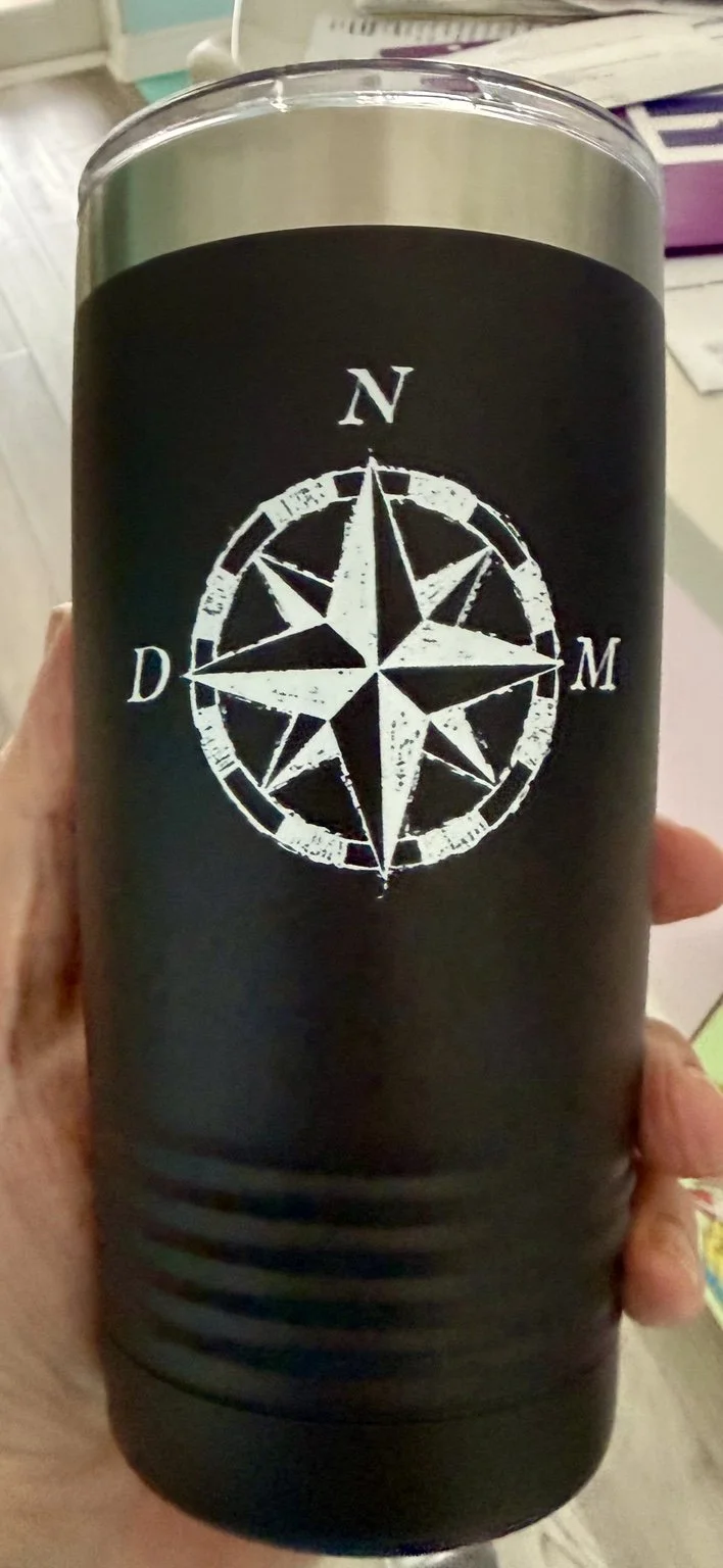 Engraved Compass 20oz Tumbler – Stainless Steel Travel Cup