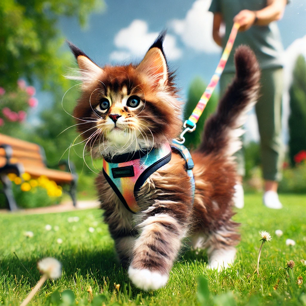 How to Leash Train Your Maine Coon: A Guide for your Adventurous Couples Furry Sidekick